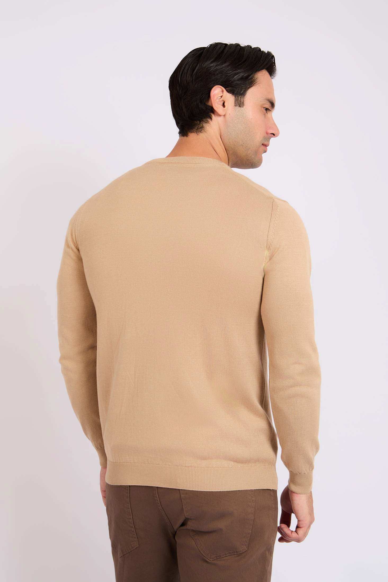 Men Regular Fit Pullover Brown - Image 4