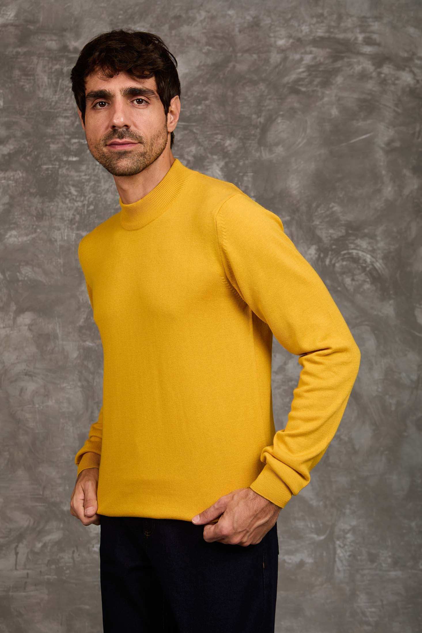 Slip On Solid Pullover with Turtle Neck - Image 2