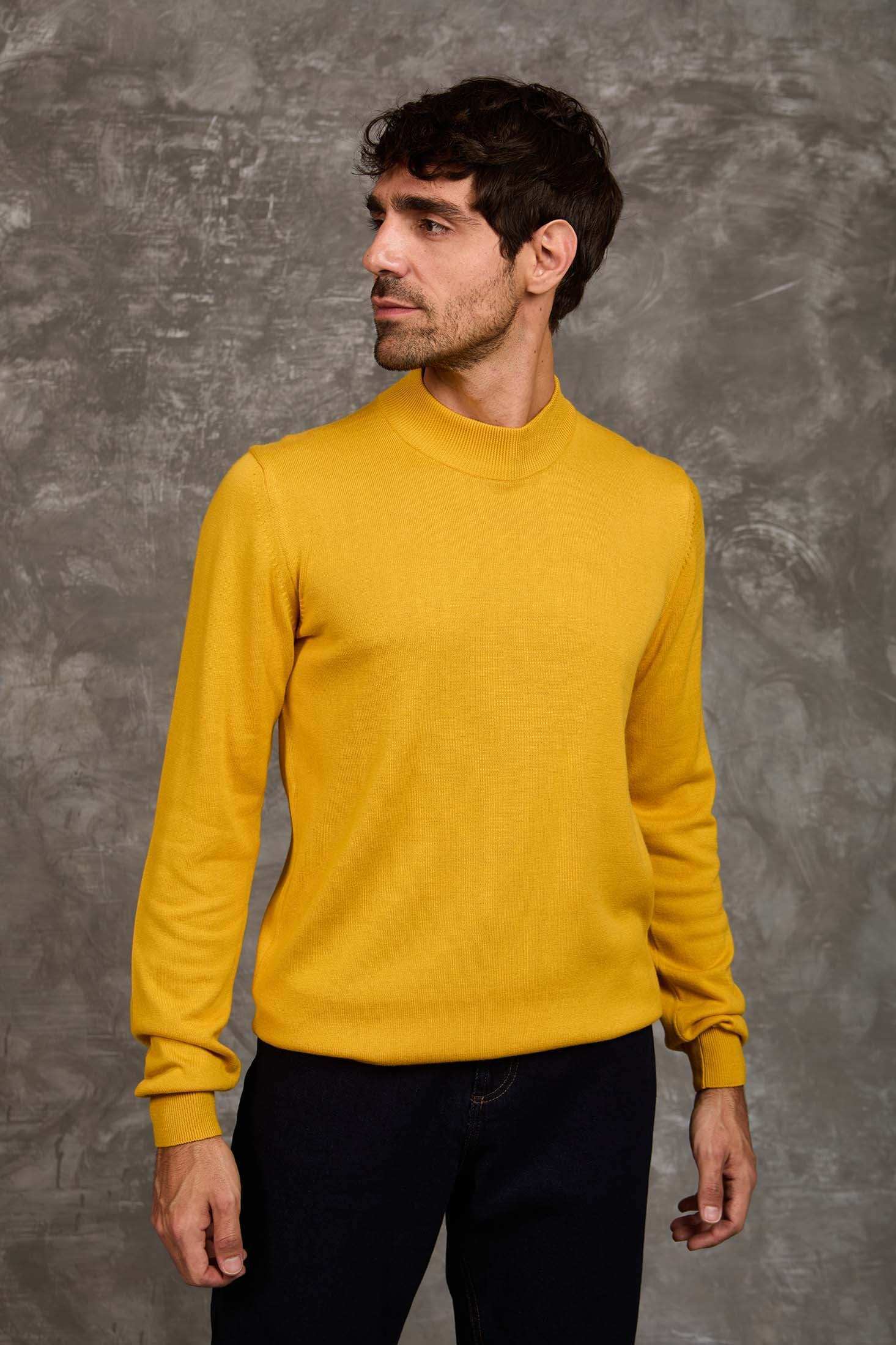 Slip On Solid Pullover with Turtle Neck - Image 3