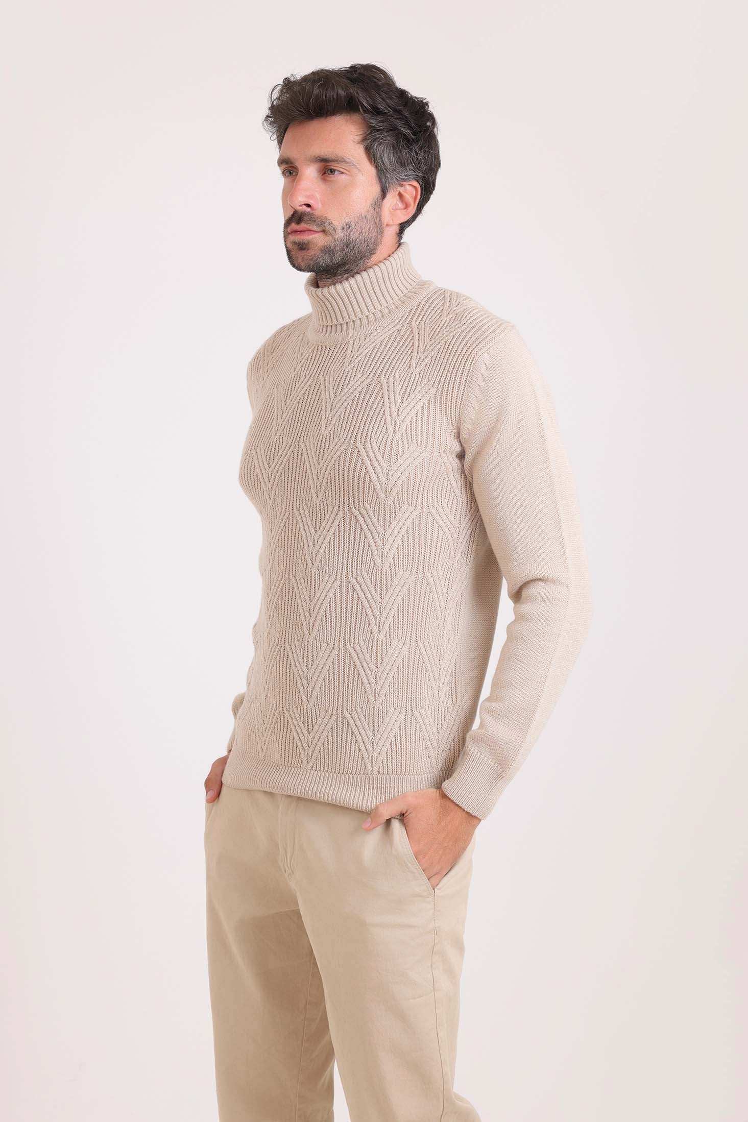 Ribbed Turtle Neck Knitted Pullover - Image 3