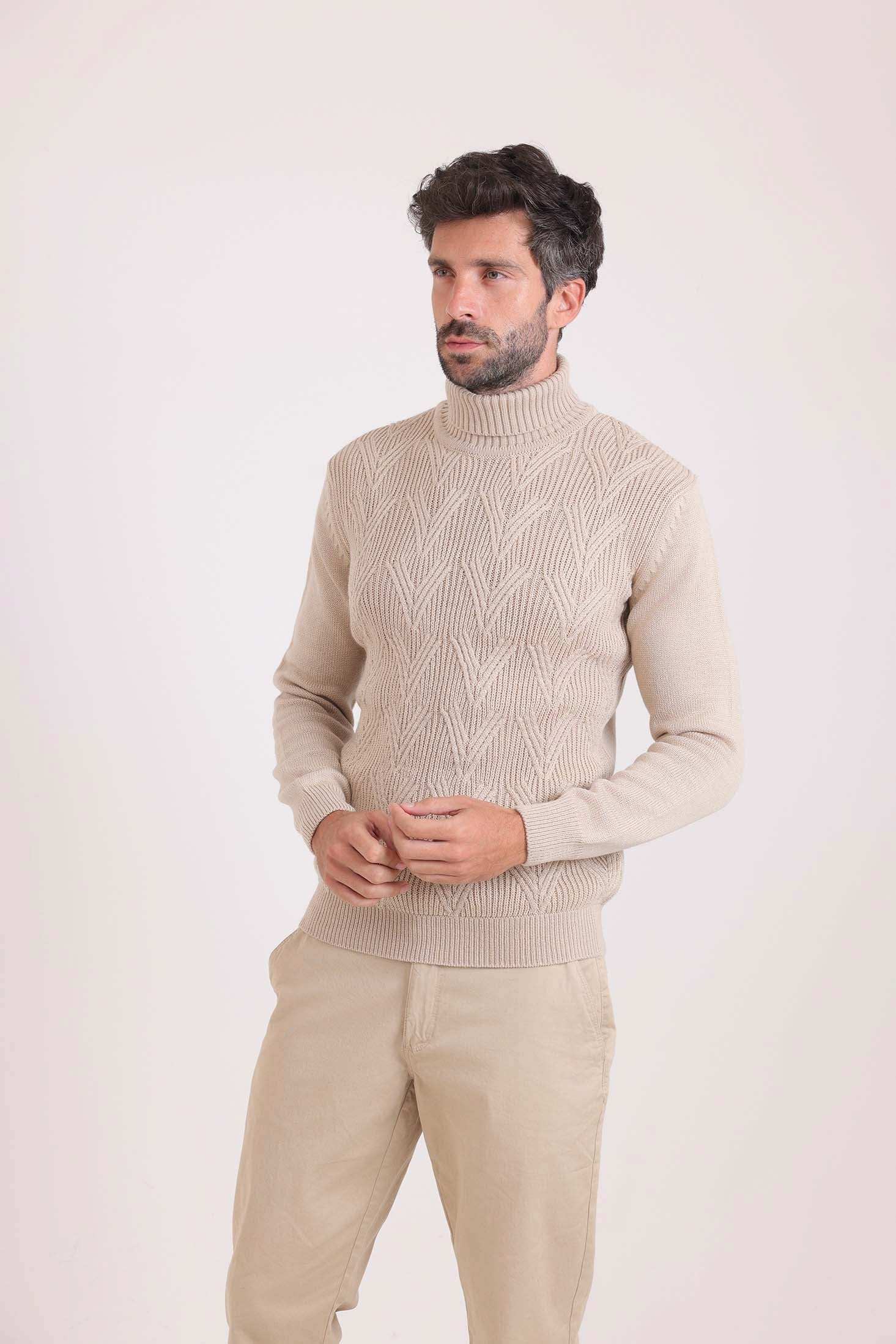 Ribbed Turtle Neck Knitted Pullover - Image 6