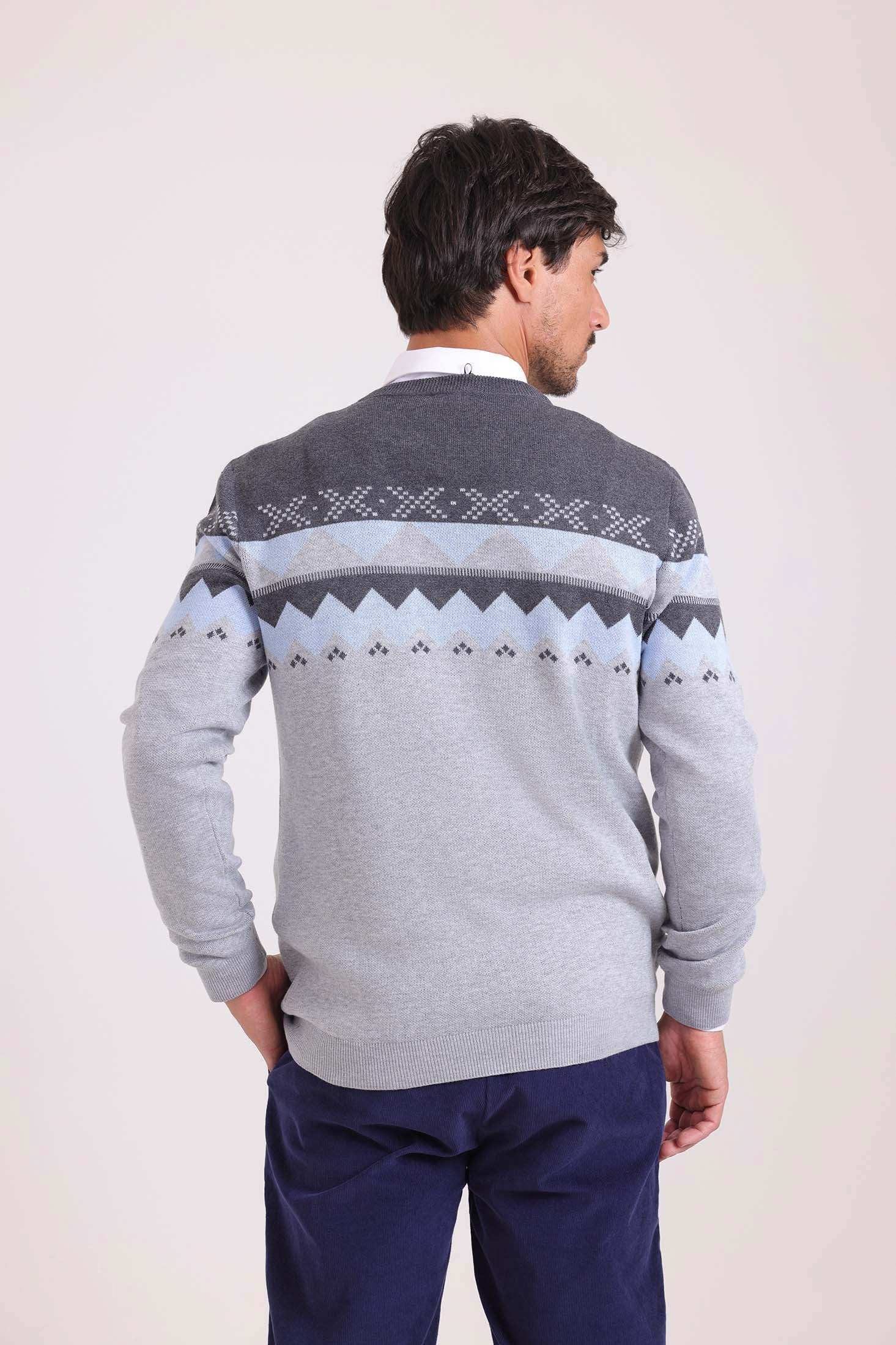 Geometric Pattern Crew Neck Elegant Pullover - Image 4