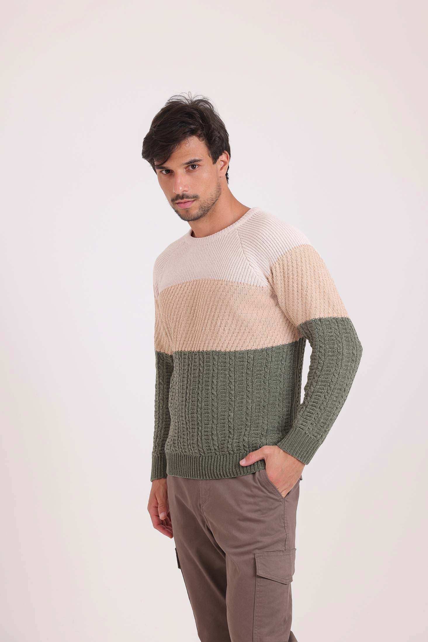 Tri-Tone Multiple Knits Pullover - Image 3