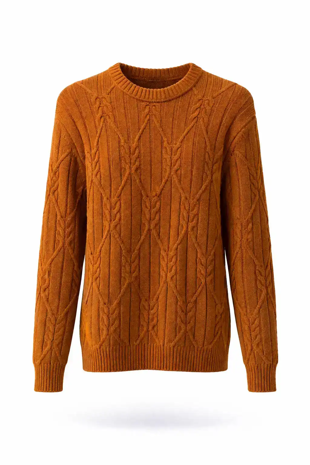 Cable-Knit Crew Neck Sweater