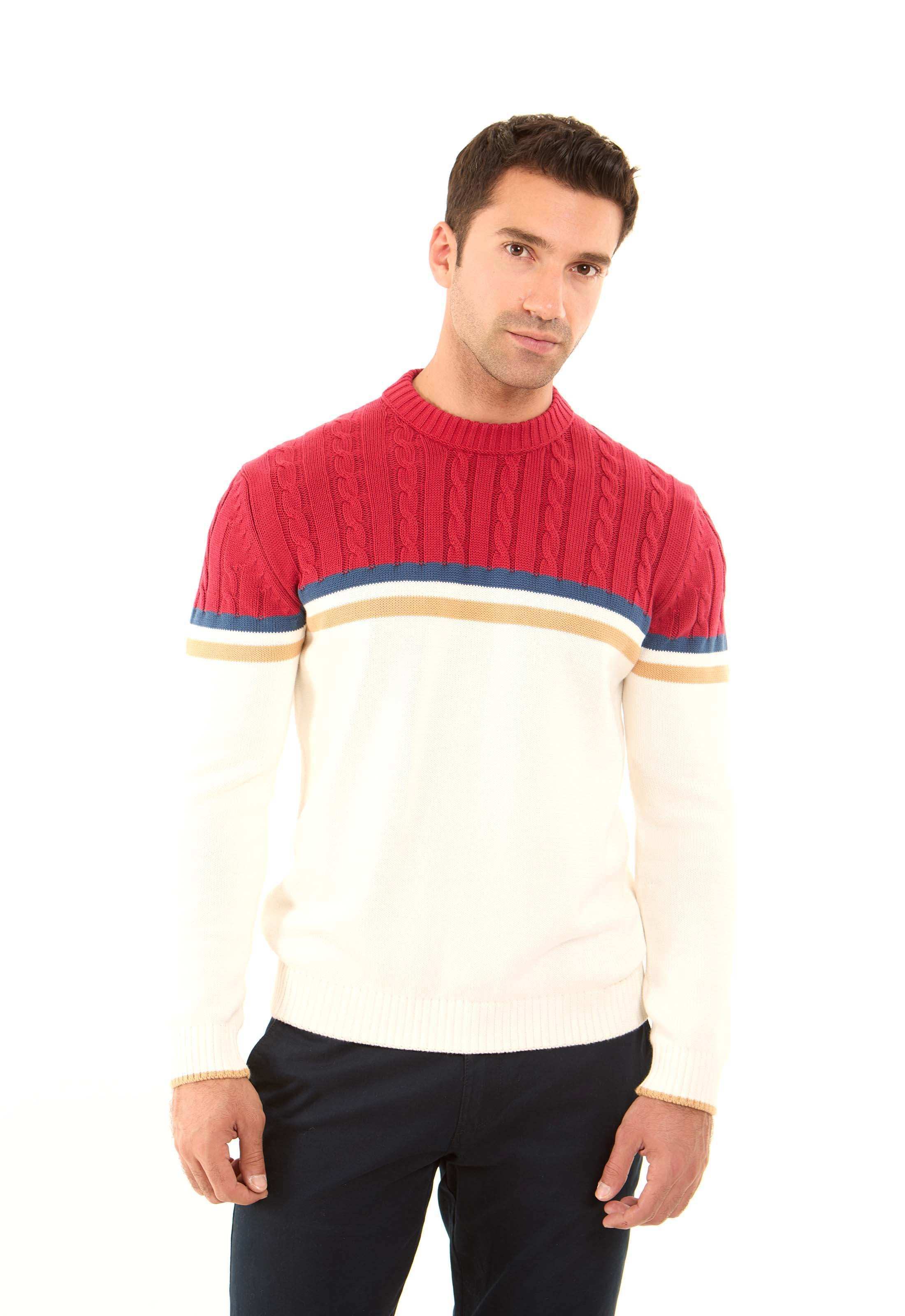 Round Neck Regular Fit Color-Block Pullover - Image 2