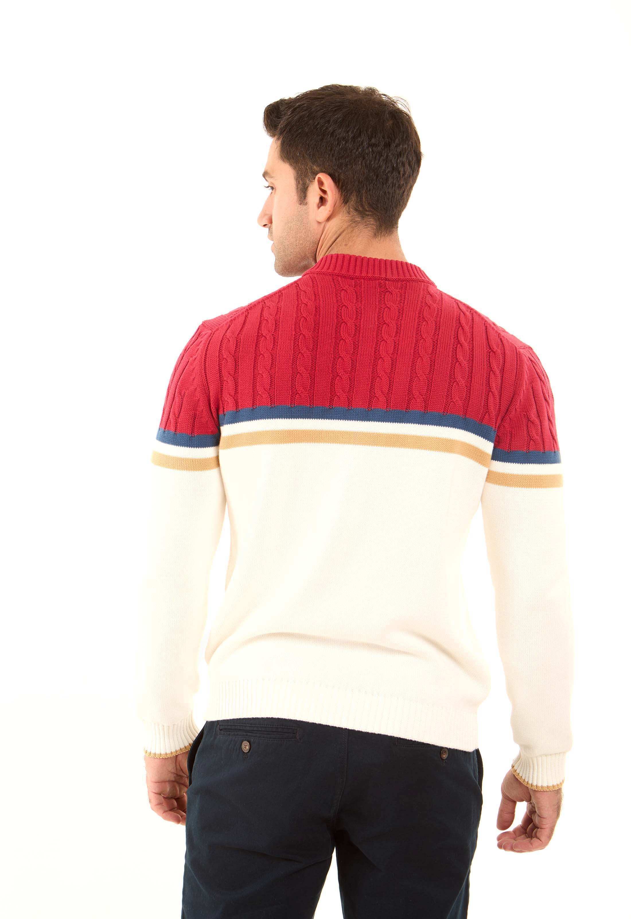 Round Neck Regular Fit Color-Block Pullover - Image 5