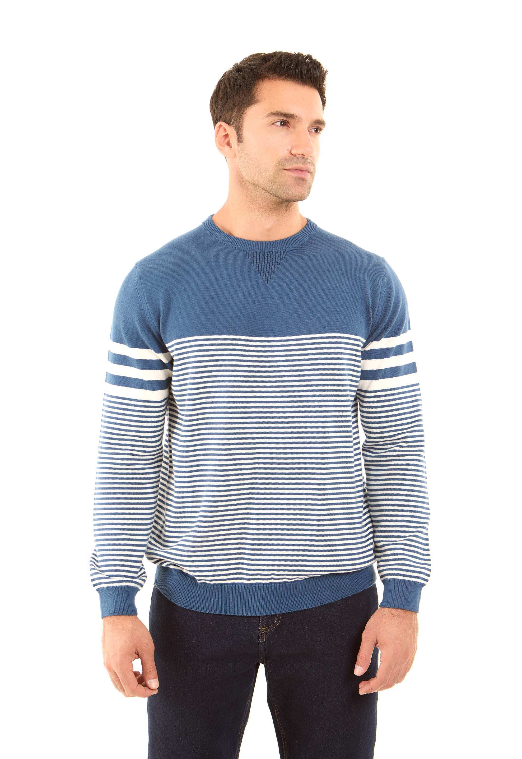 Long Sleeves Striped Pullover with Hem - Image 3