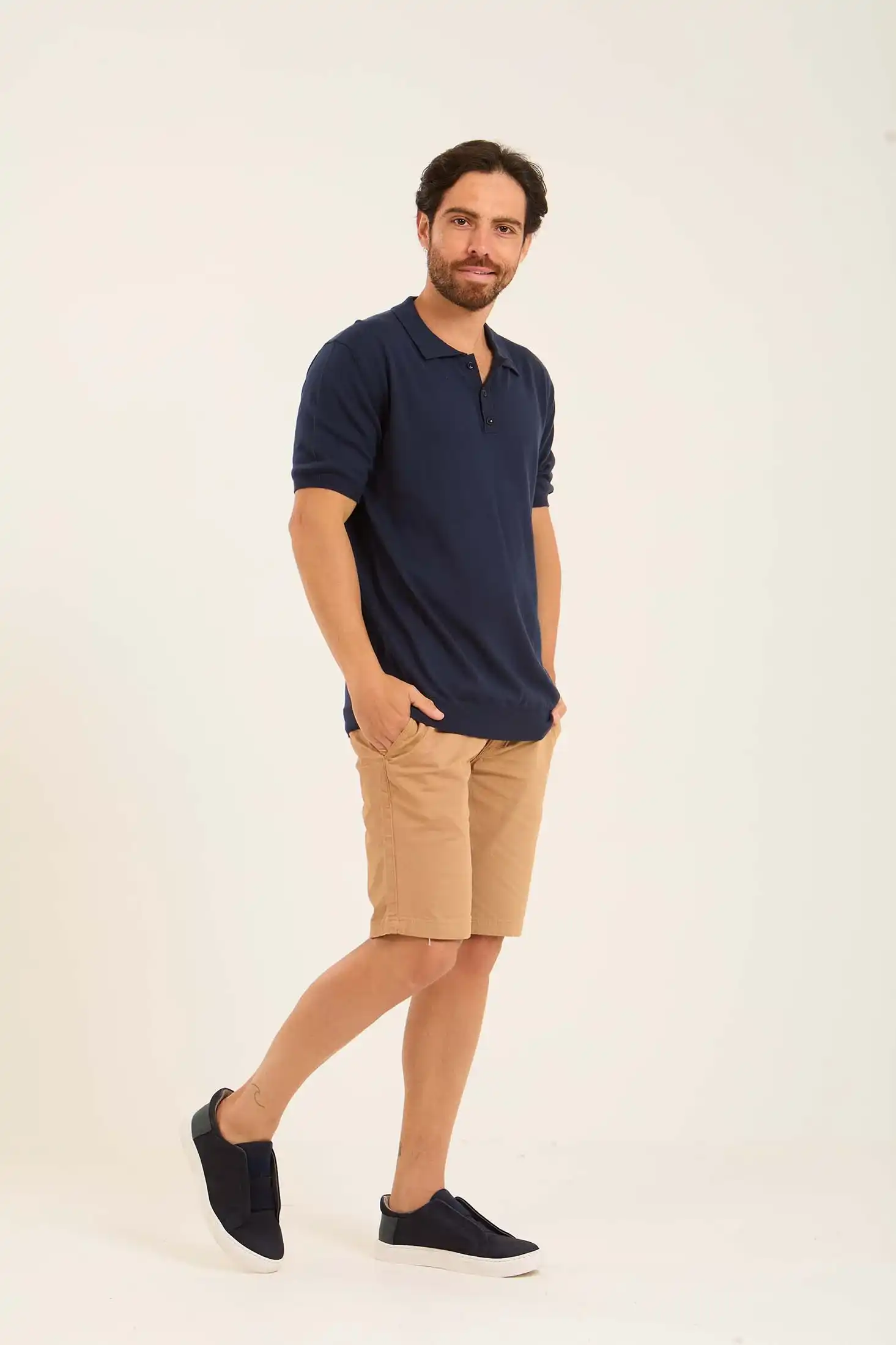 Ribbed Short Sleeves Regular Polo Shirt - Image 14
