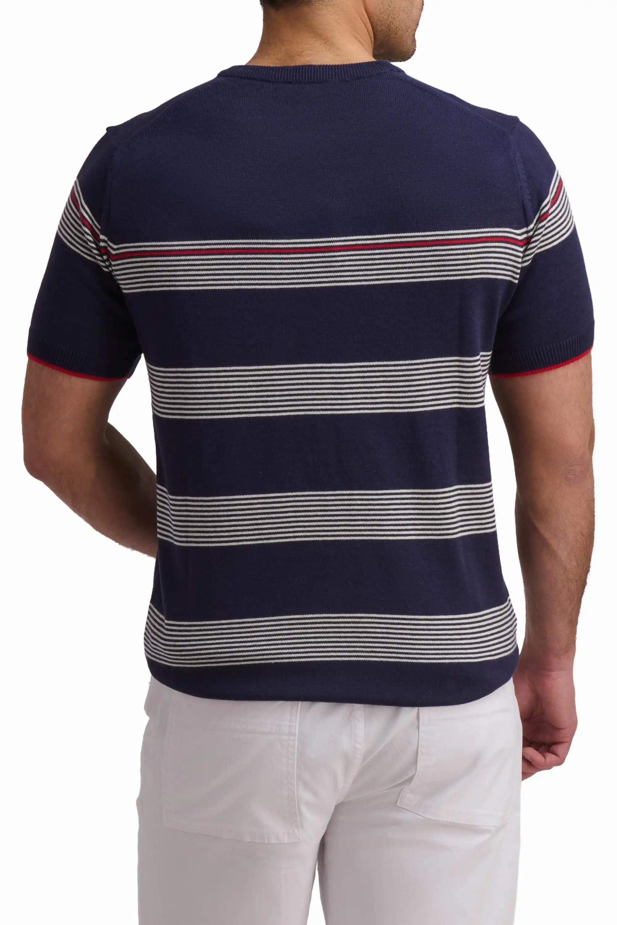 Navy Striped T-Shirt - Image 4