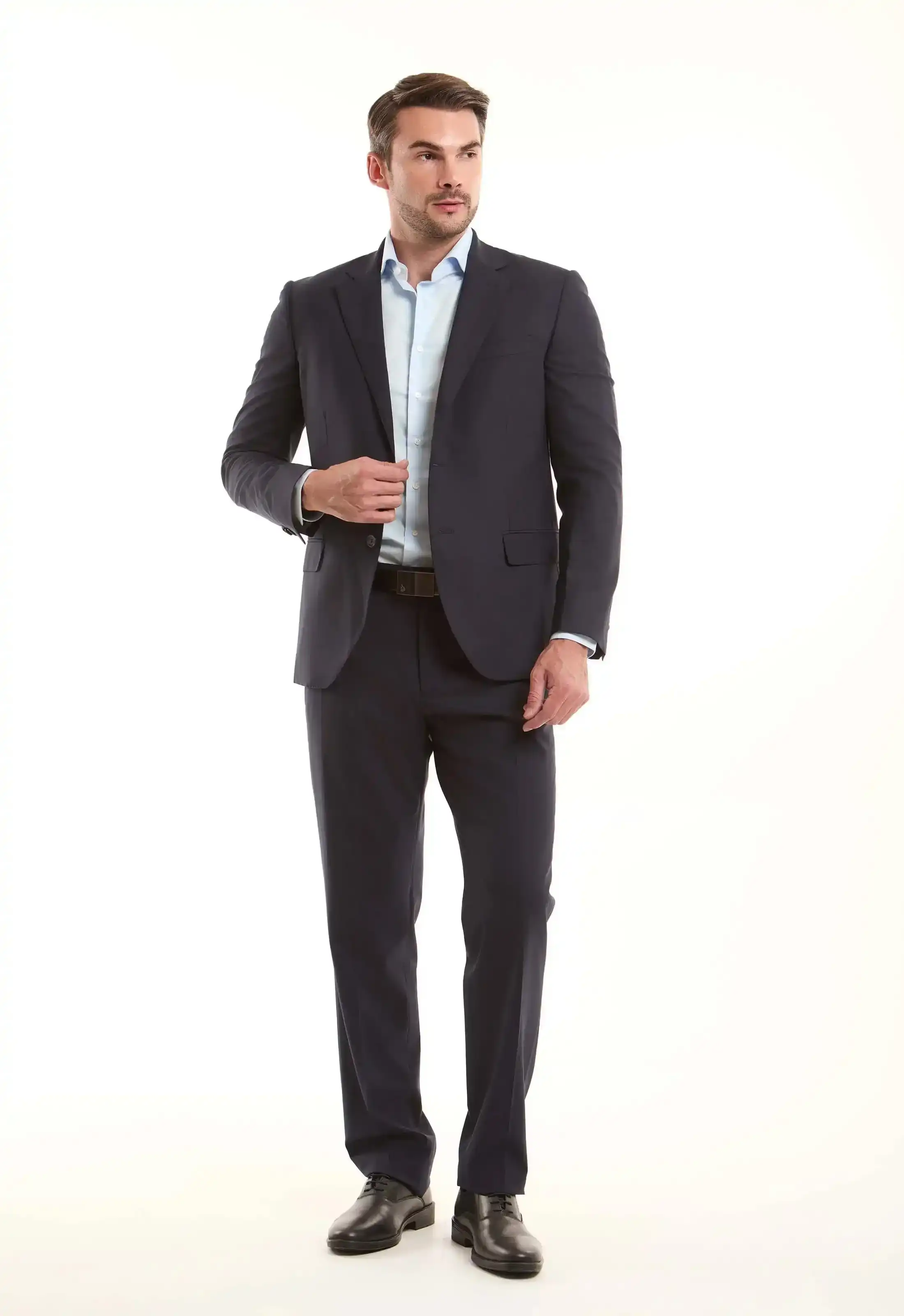 Midnight Navy Tailored Wool-Blend Jacket