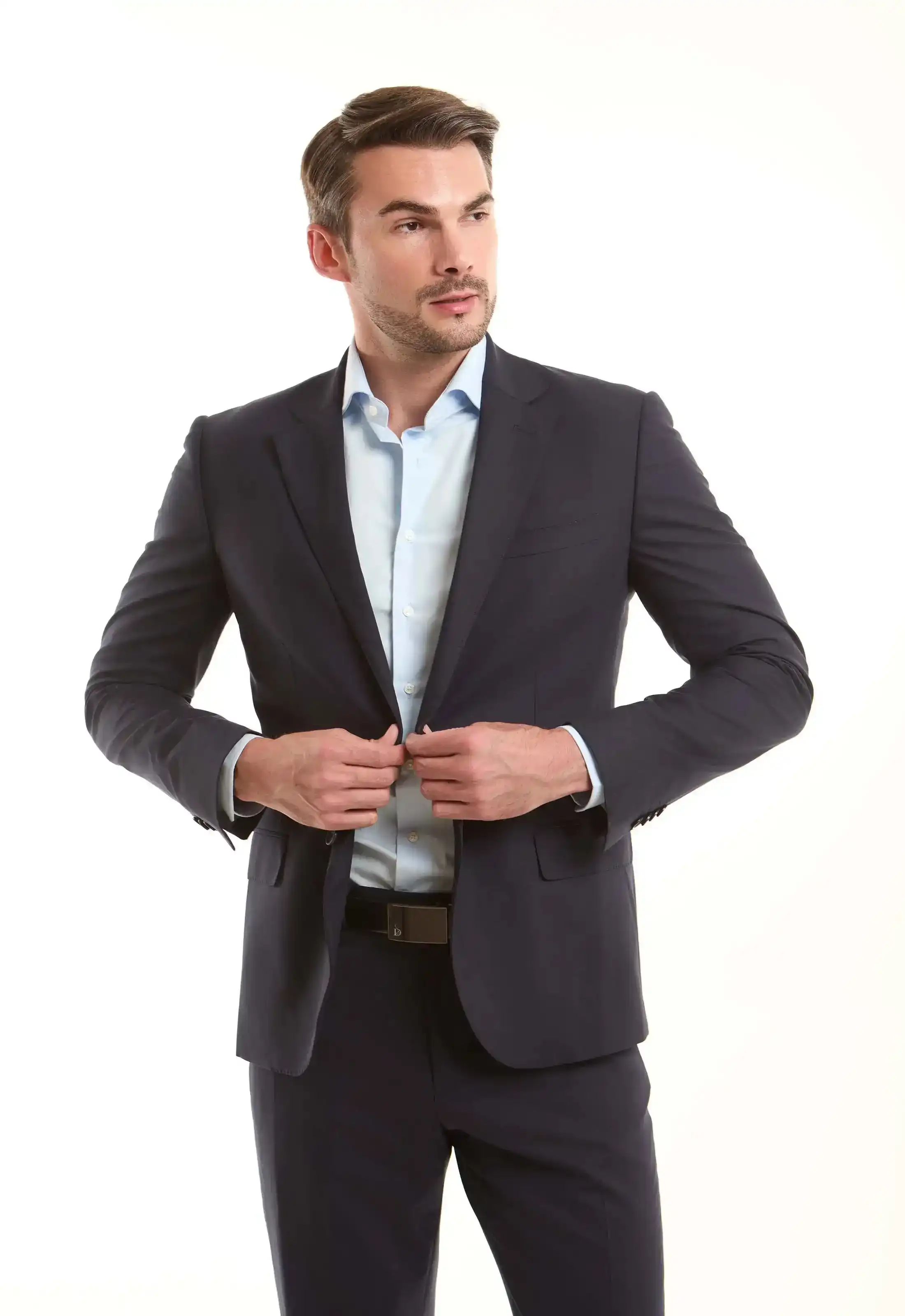 Midnight Navy Tailored Wool-Blend Jacket - Image 2