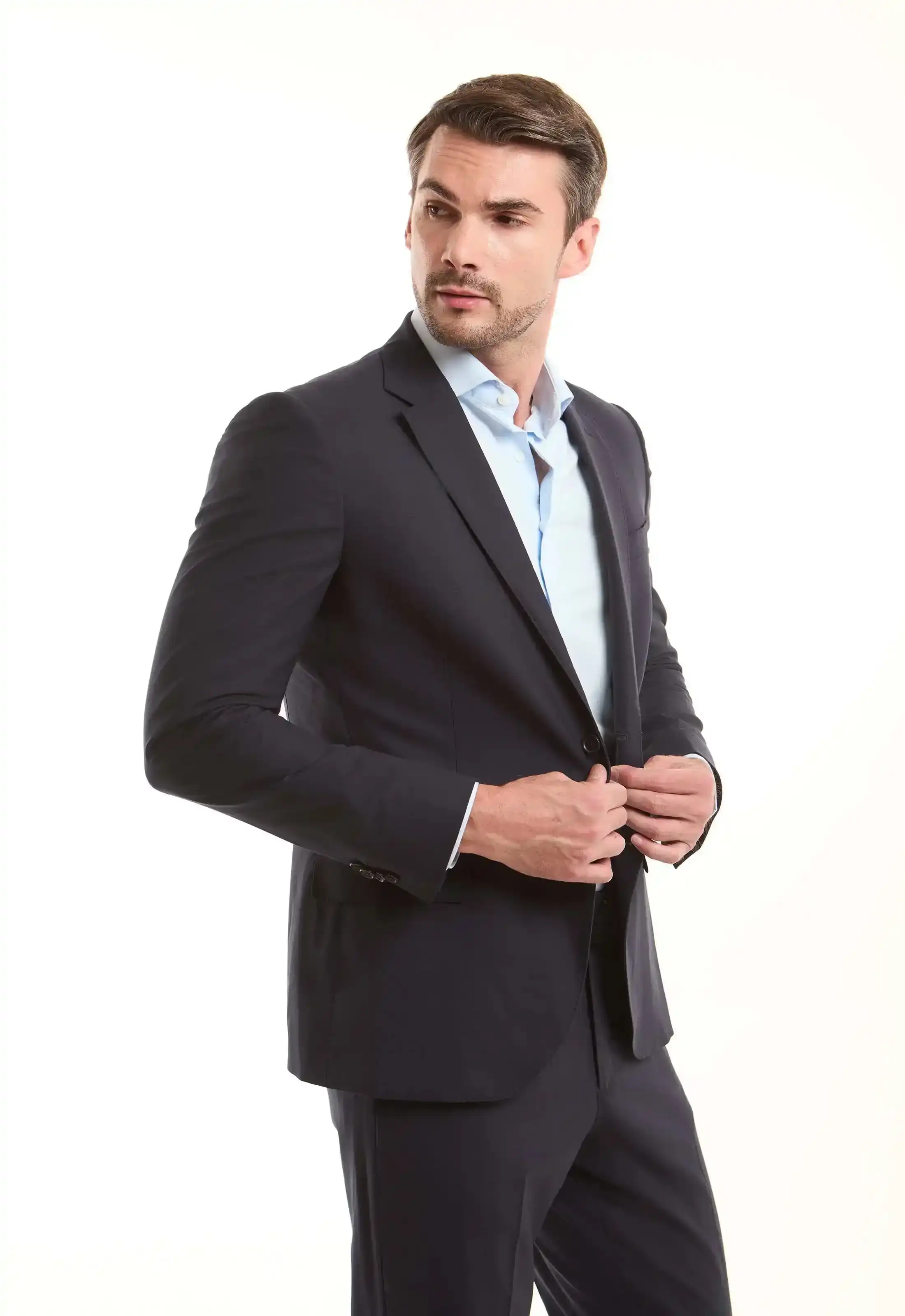 Midnight Navy Tailored Wool-Blend Jacket - Image 3