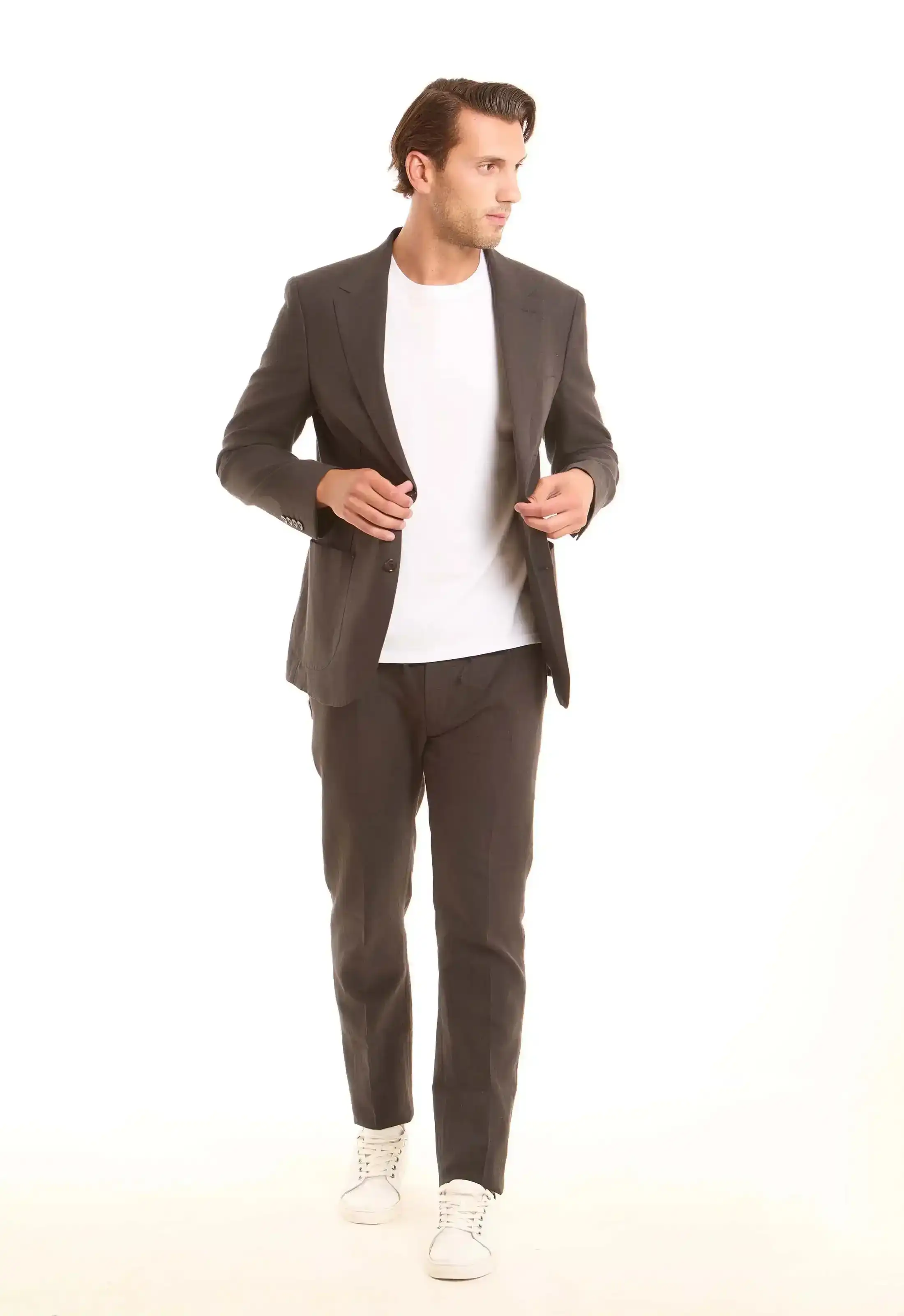 Linen-Cotton Modern Single-Breasted Blazer - Image 4