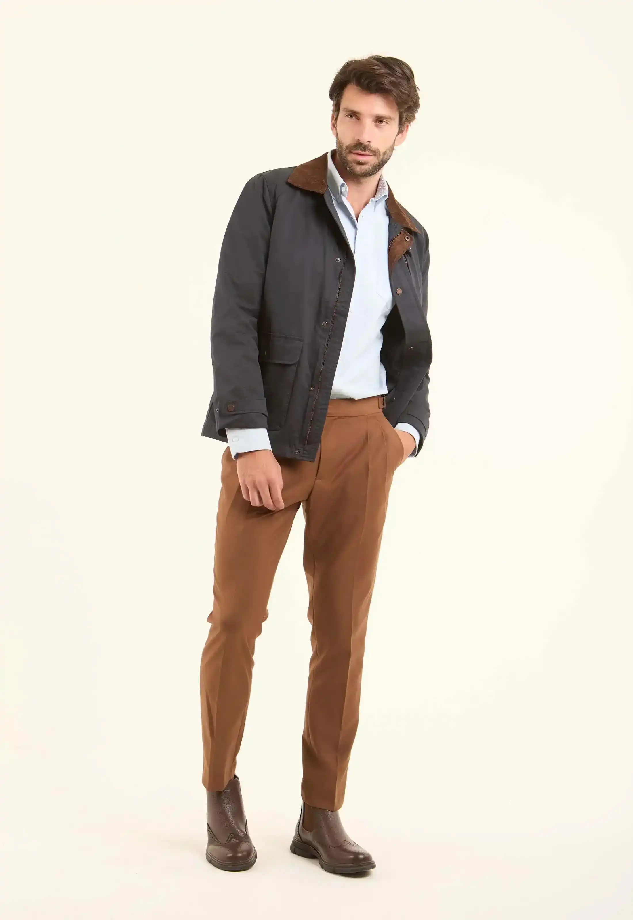 Cotton-Blend Field Jacket with Corduroy Collar - Image 4