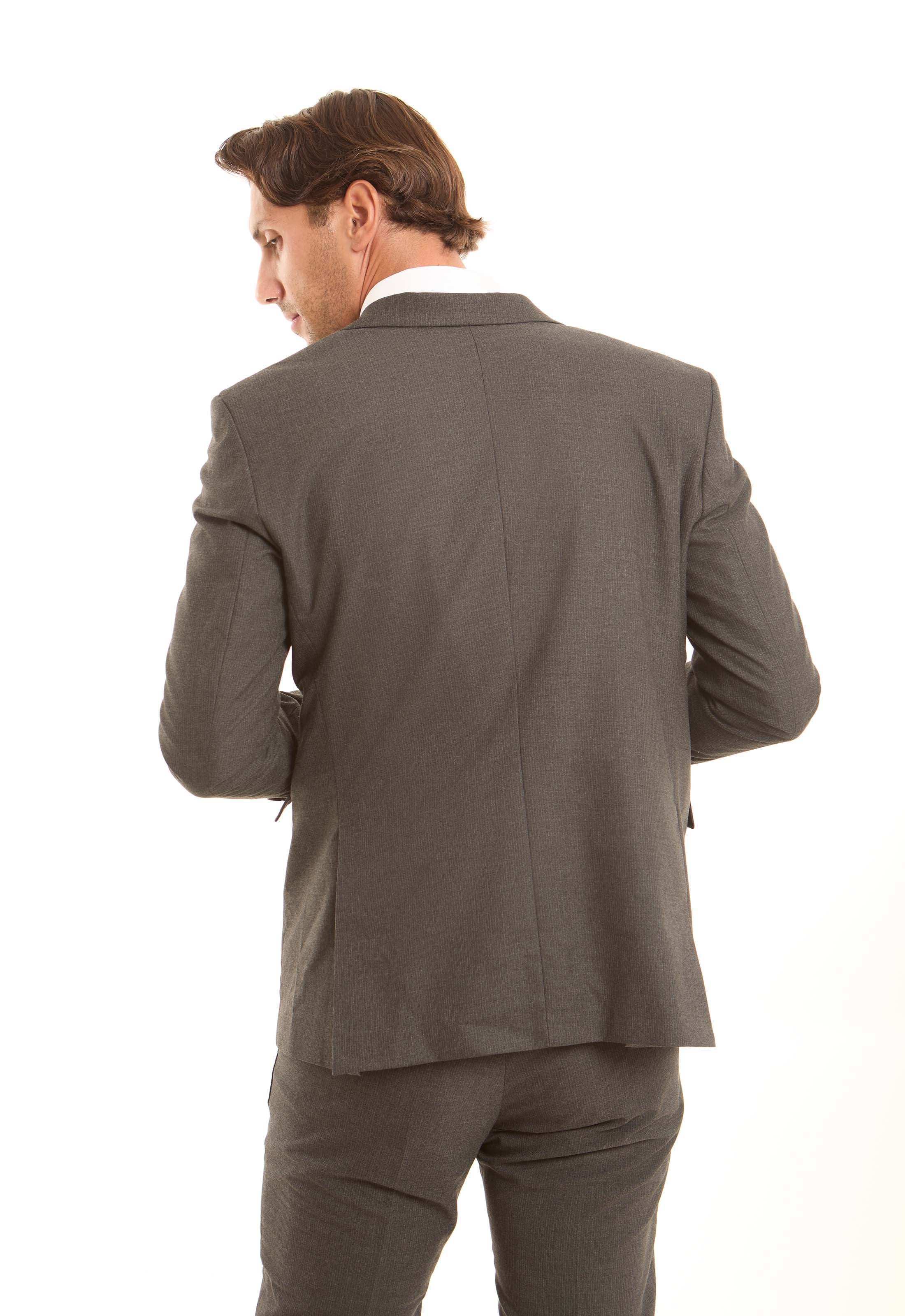 Structured Solid Pattern Suit Blazer - Image 4