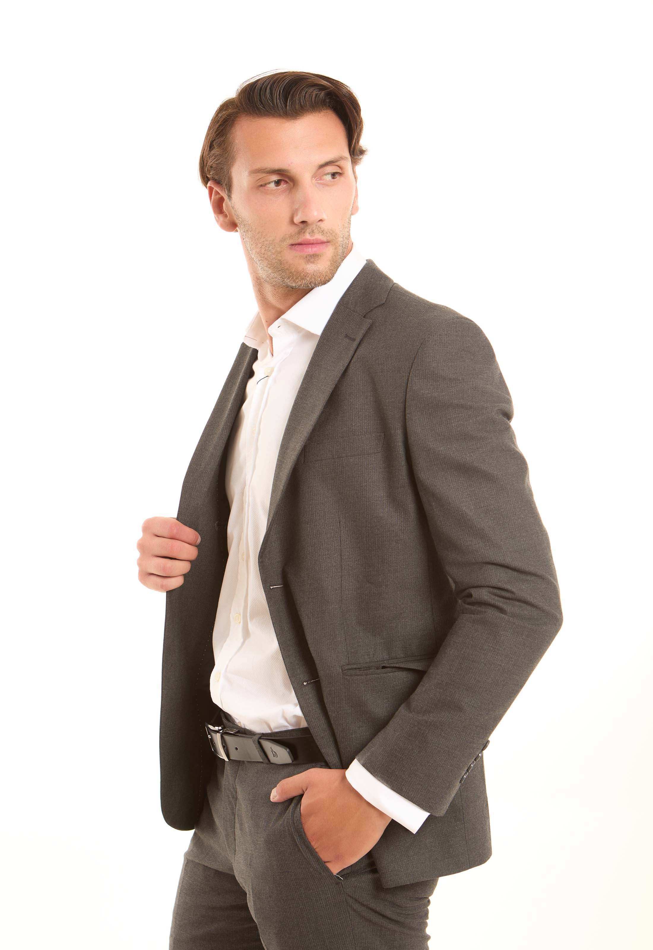 Structured Solid Pattern Suit Blazer - Image 5