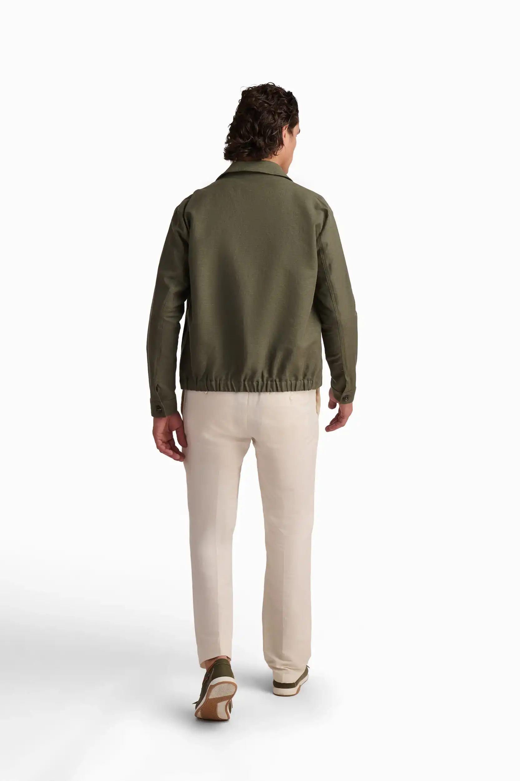 Olive Linen-Blend Overshirt - Image 7