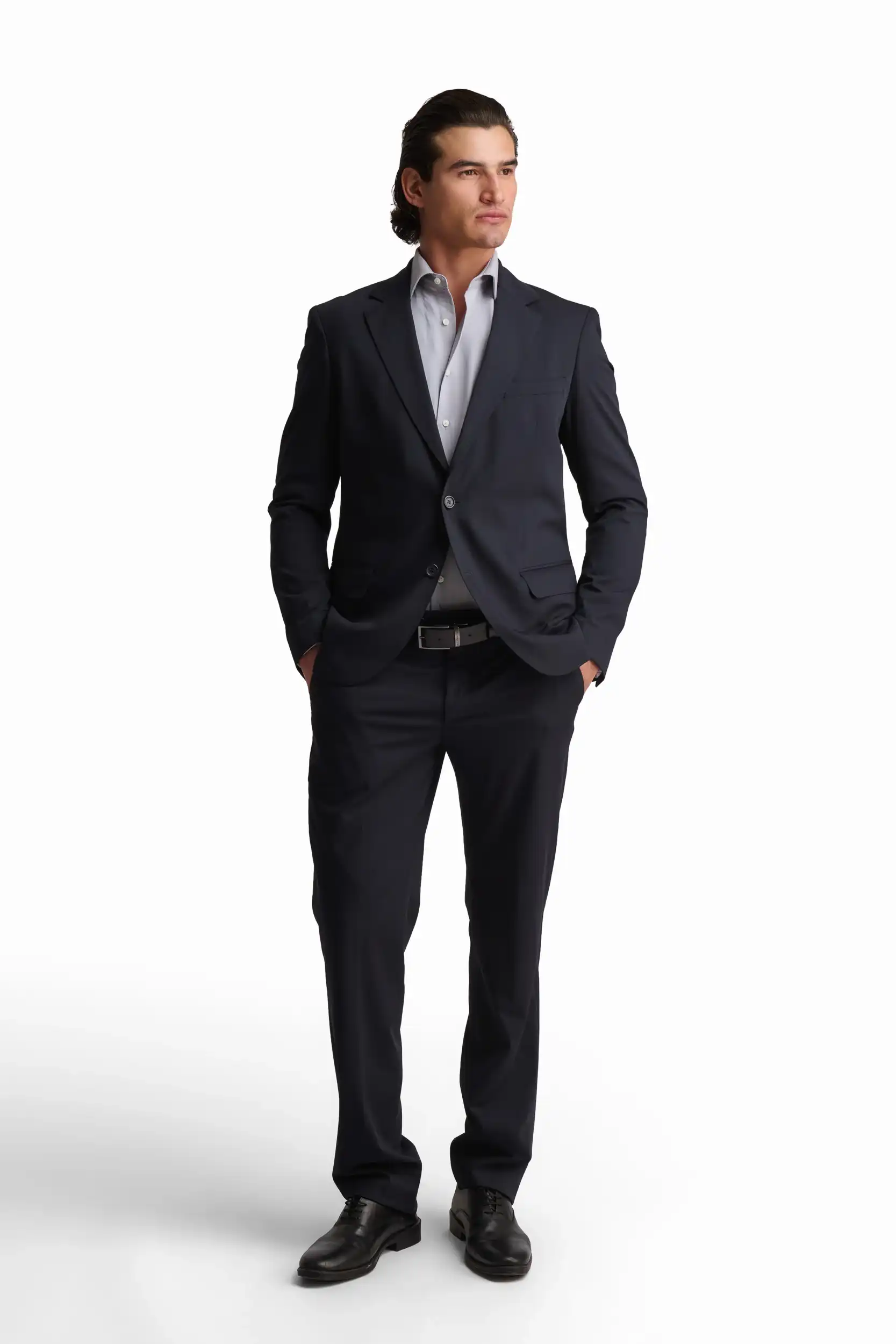 Navy Textured Blazer - Image 3