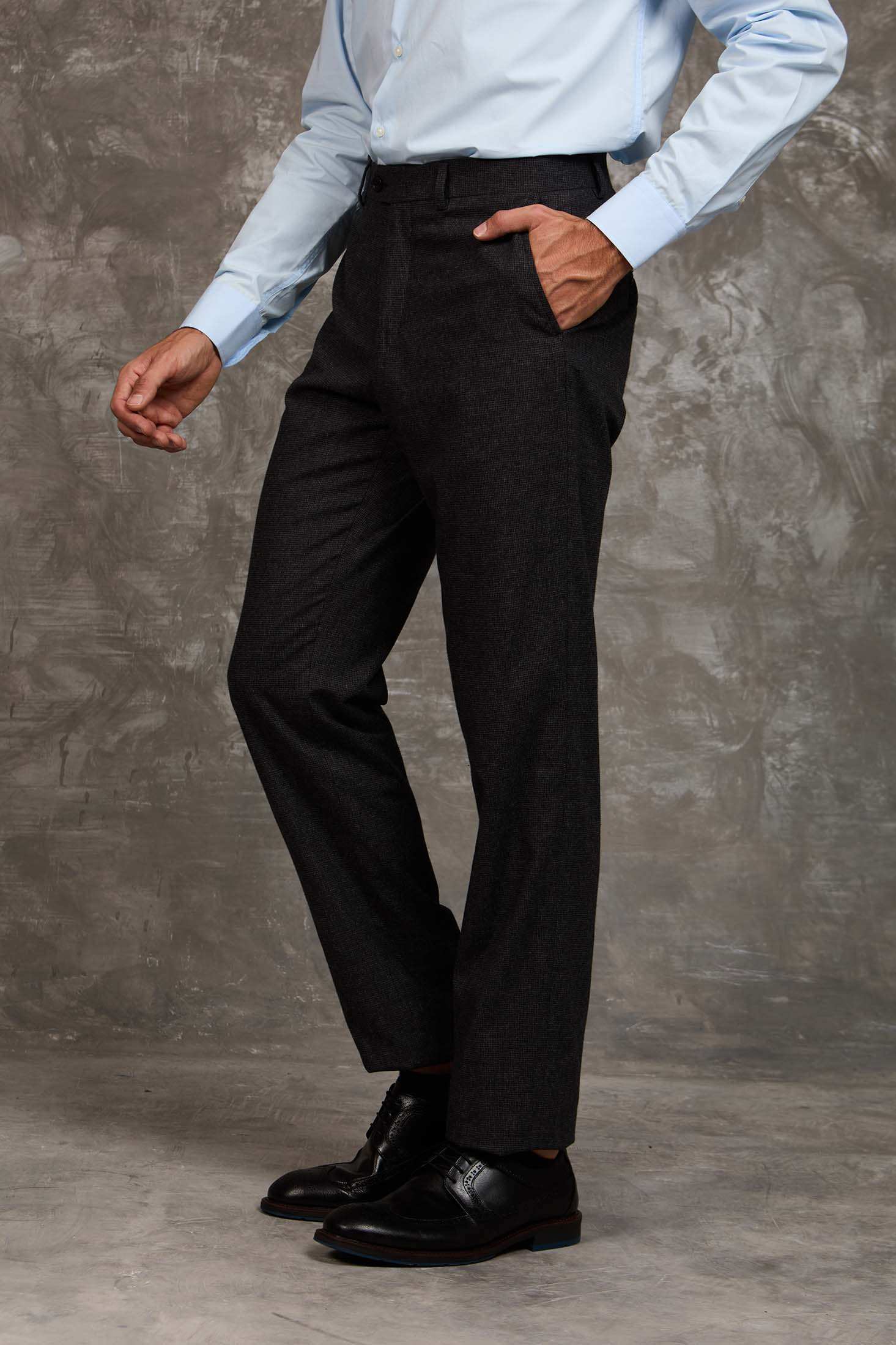 Men Regular Fit Pants Black - Image 3