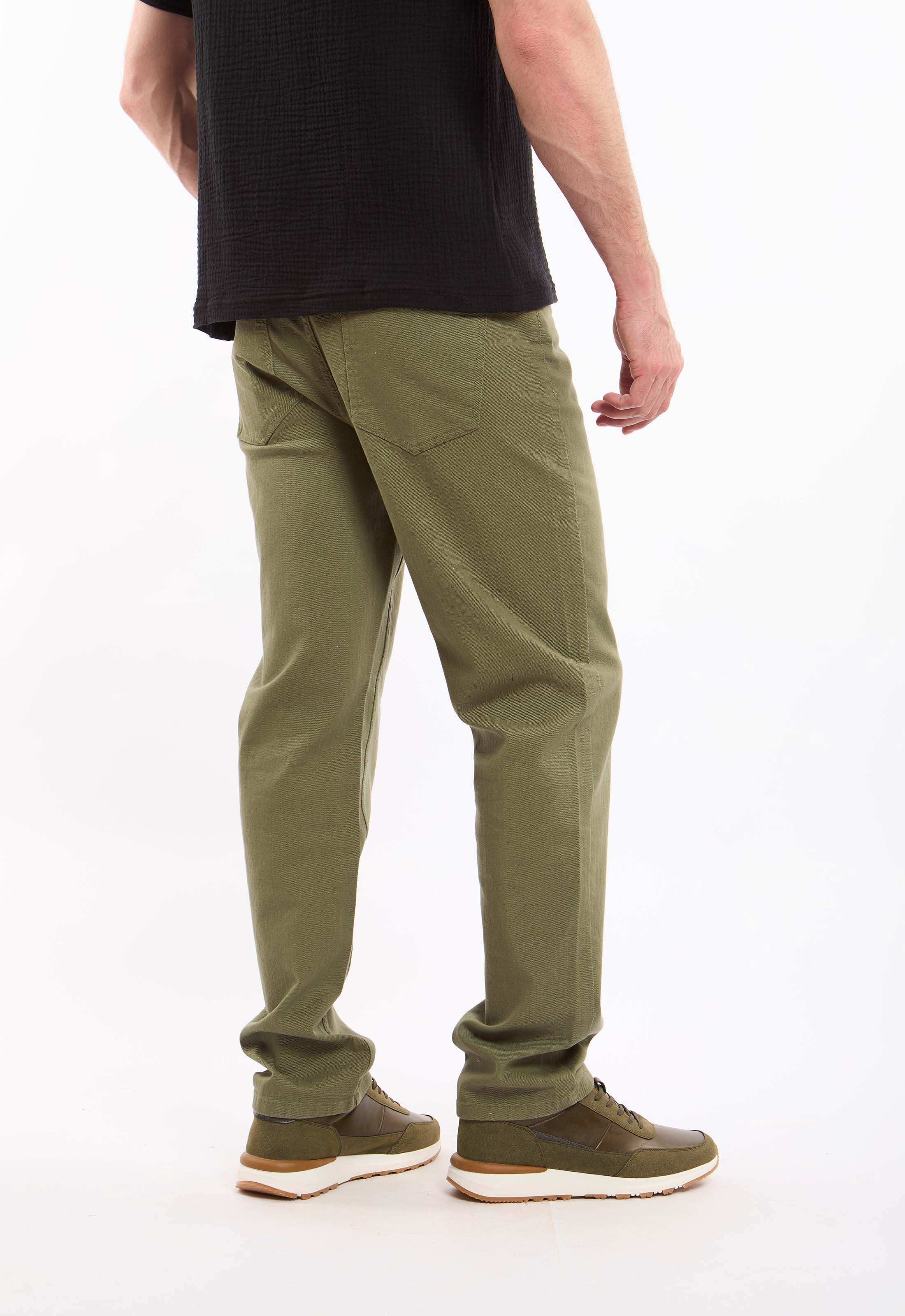 Tailored Straight Cotton Pants with Clean Finish - Image 4