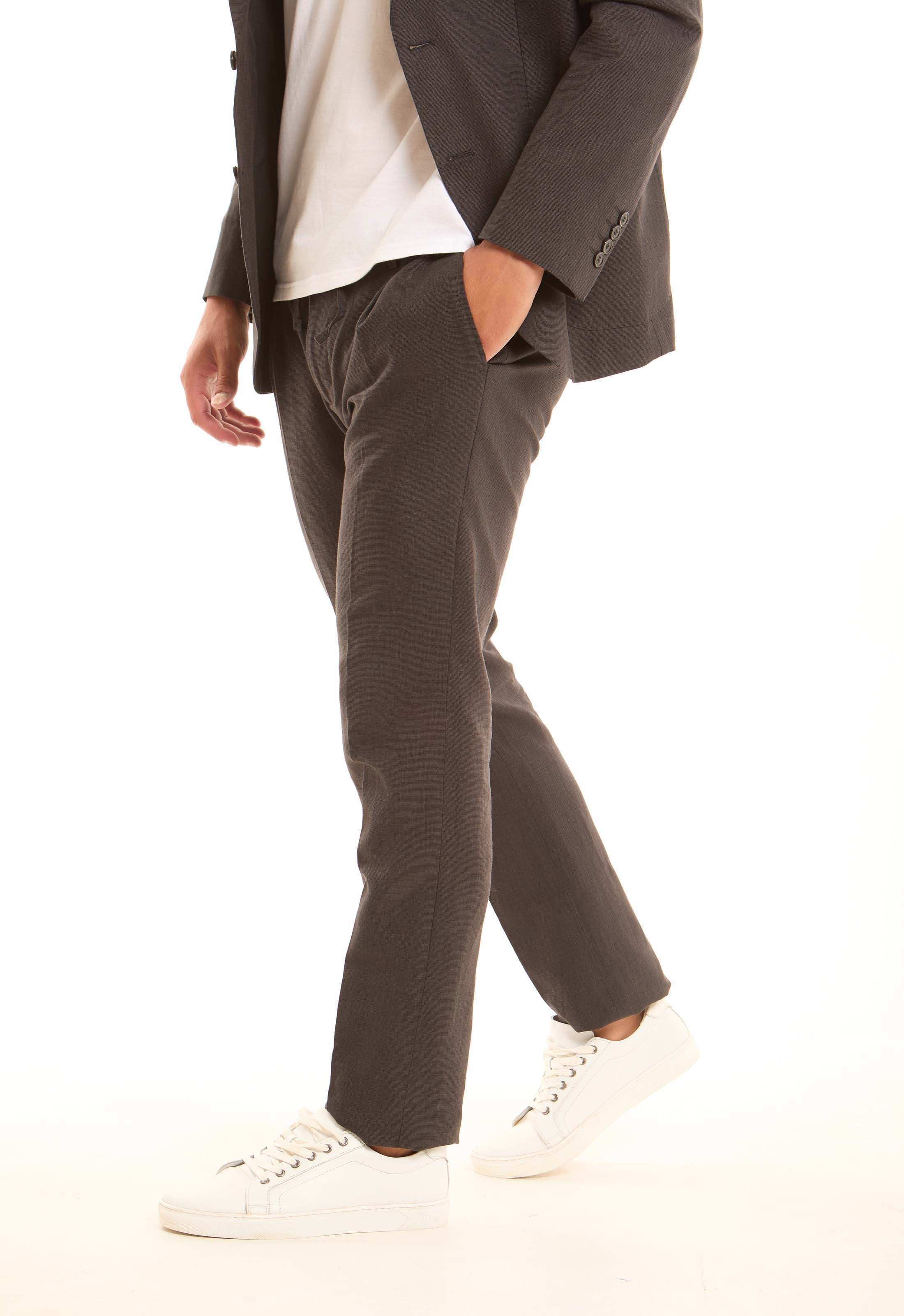 Comfy Linen-Cotton Slim-Leg Trousers - Image 4