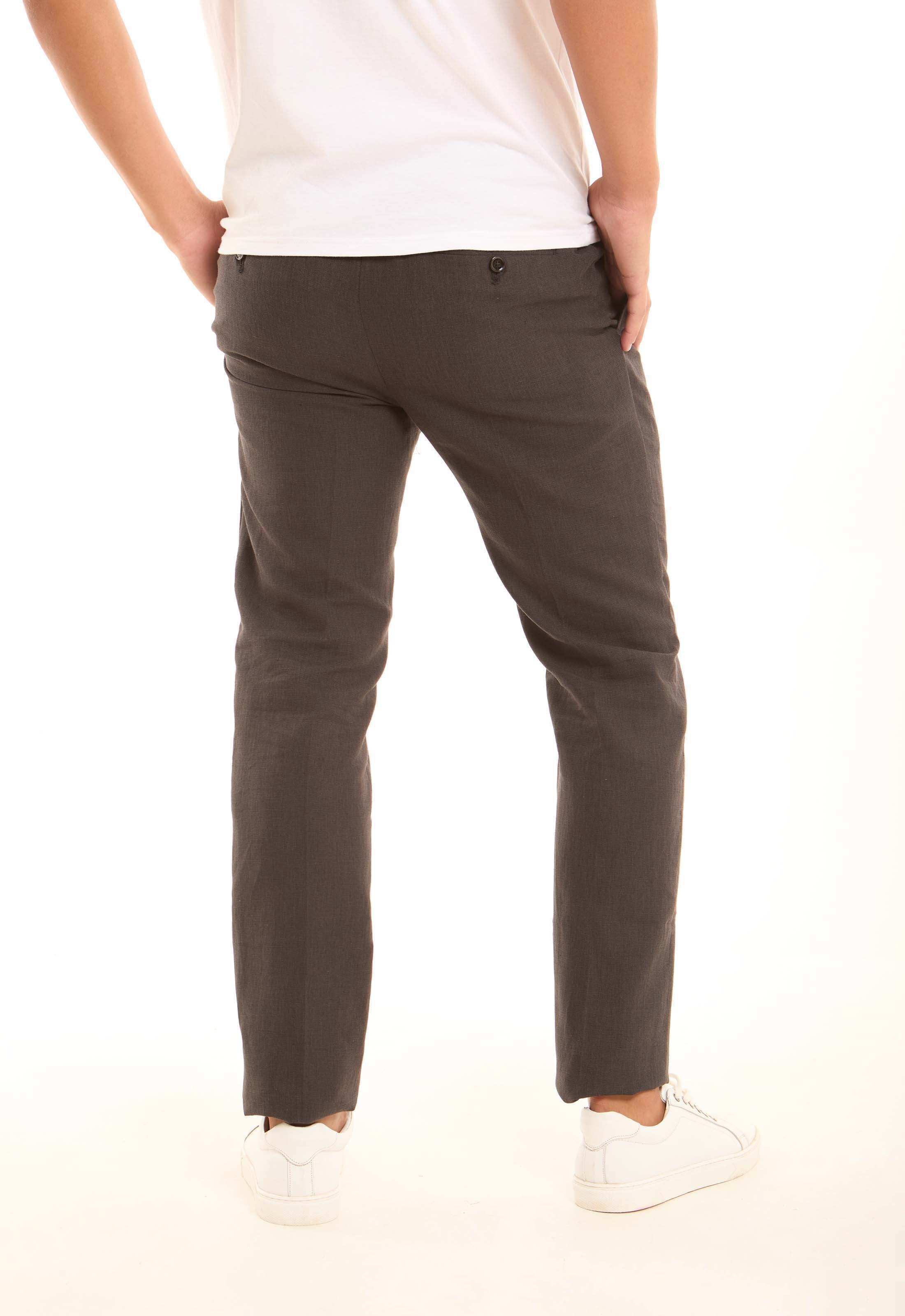 Comfy Linen-Cotton Slim-Leg Trousers - Image 5