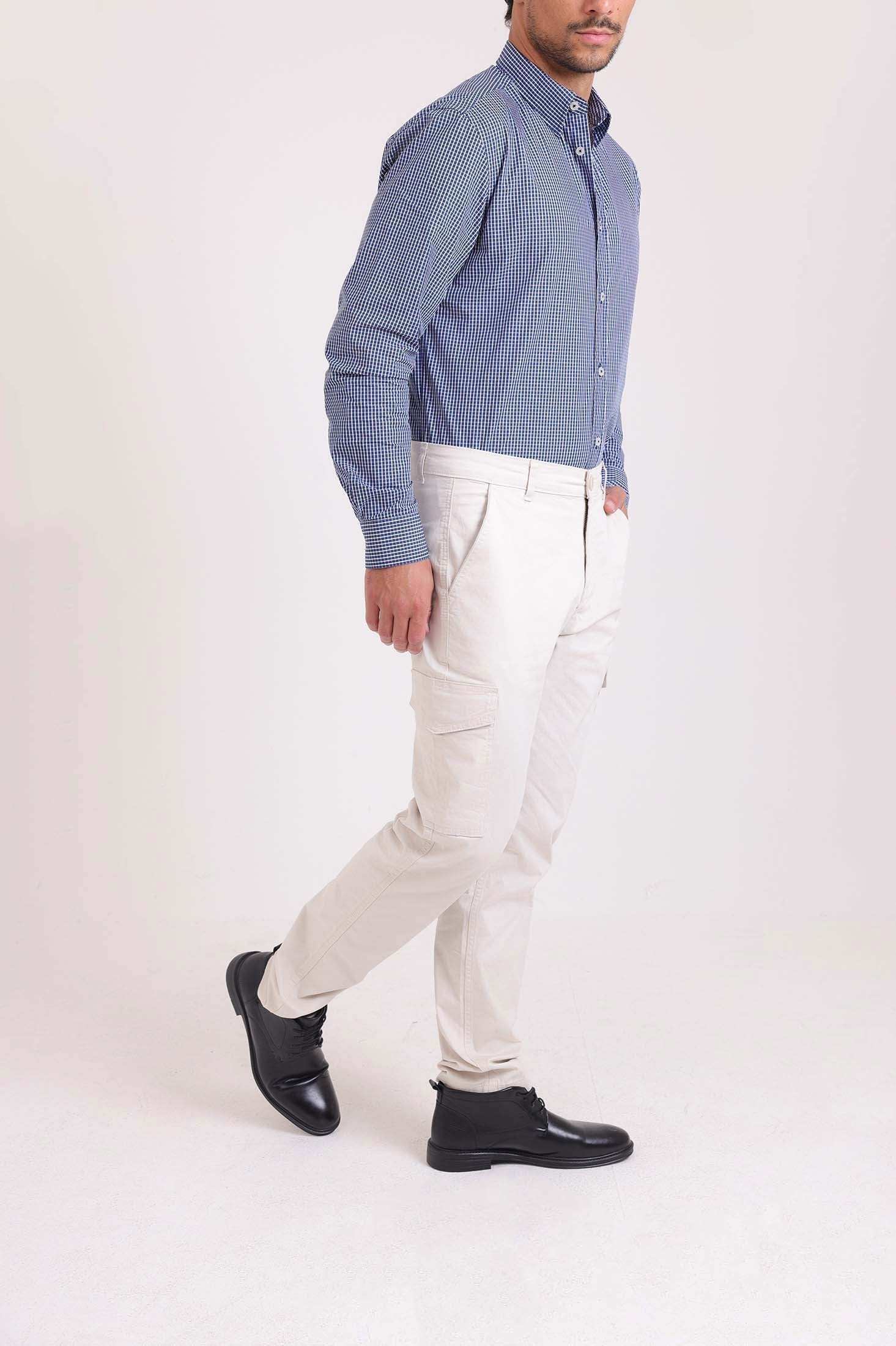 Solid Slim Cargo Pants with Pockets - Image 2