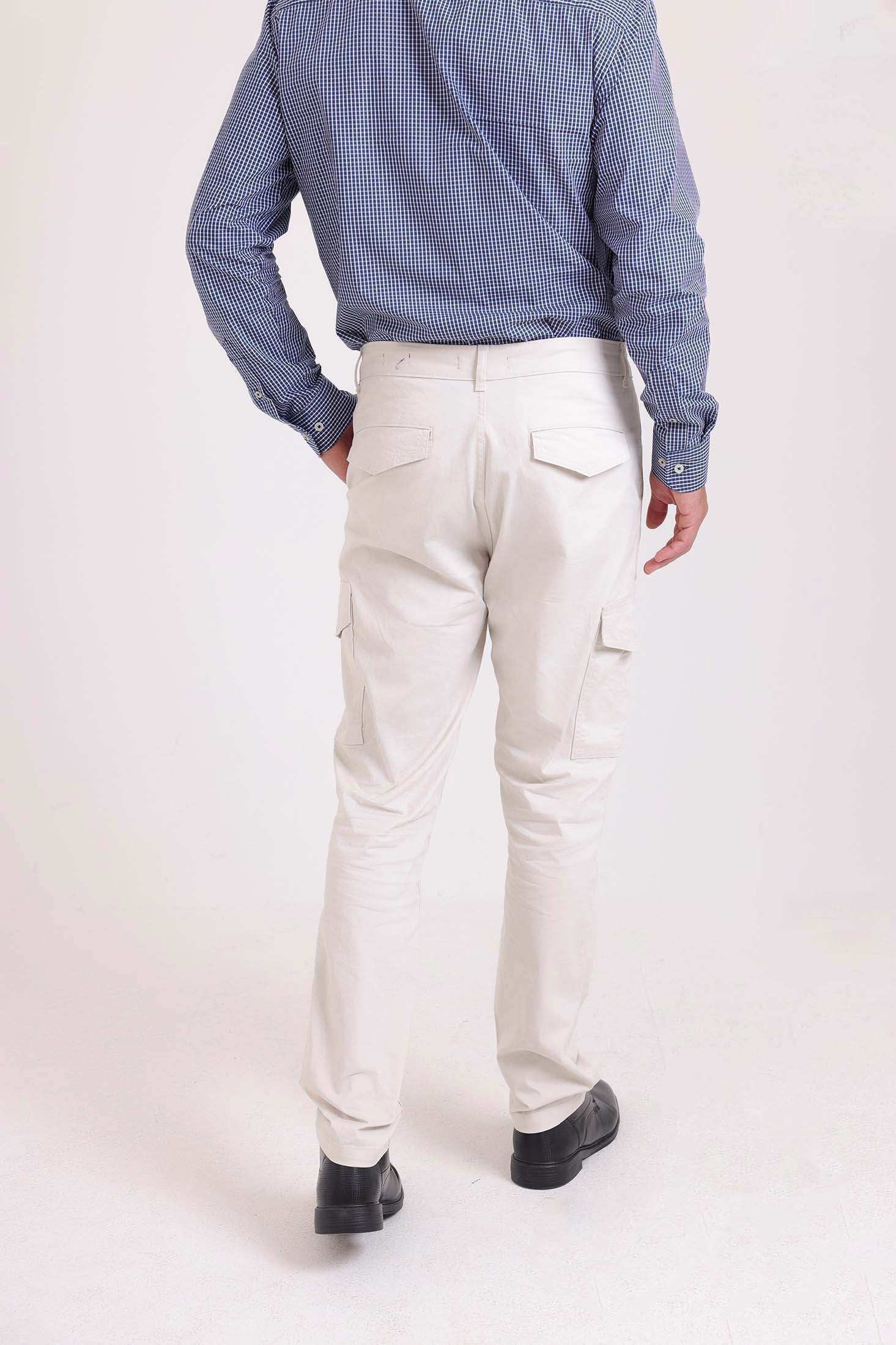 Solid Slim Cargo Pants with Pockets - Image 4