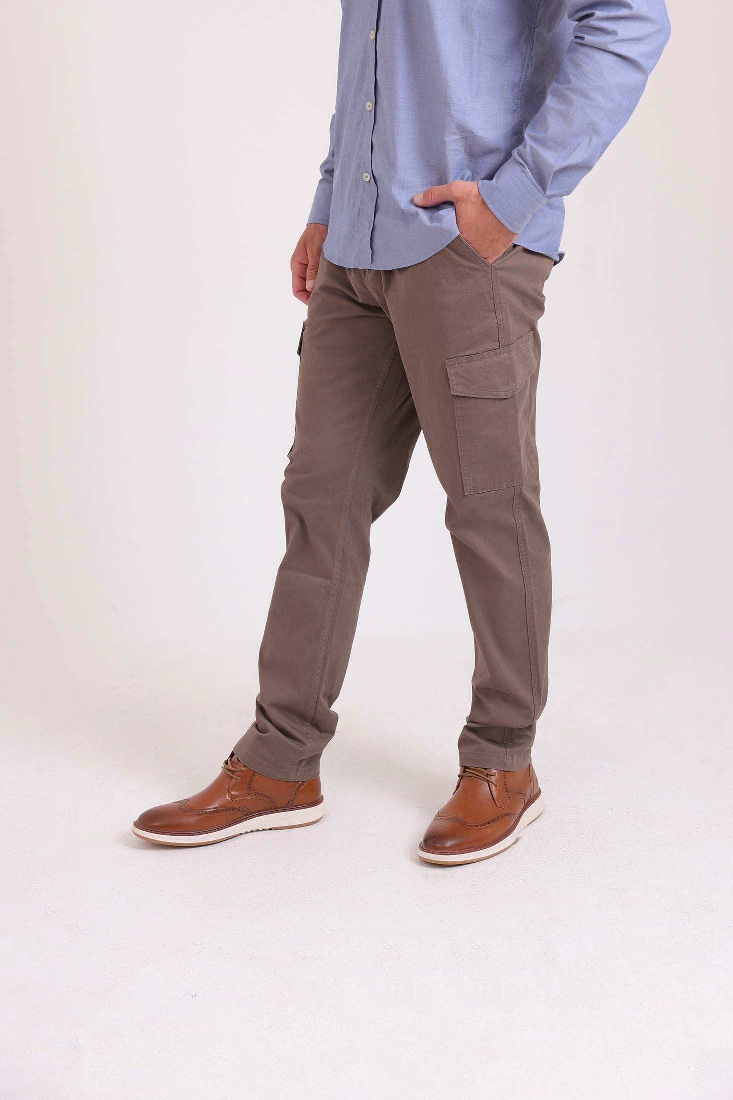 Solid Slim Cargo Pants with Pockets - Image 6