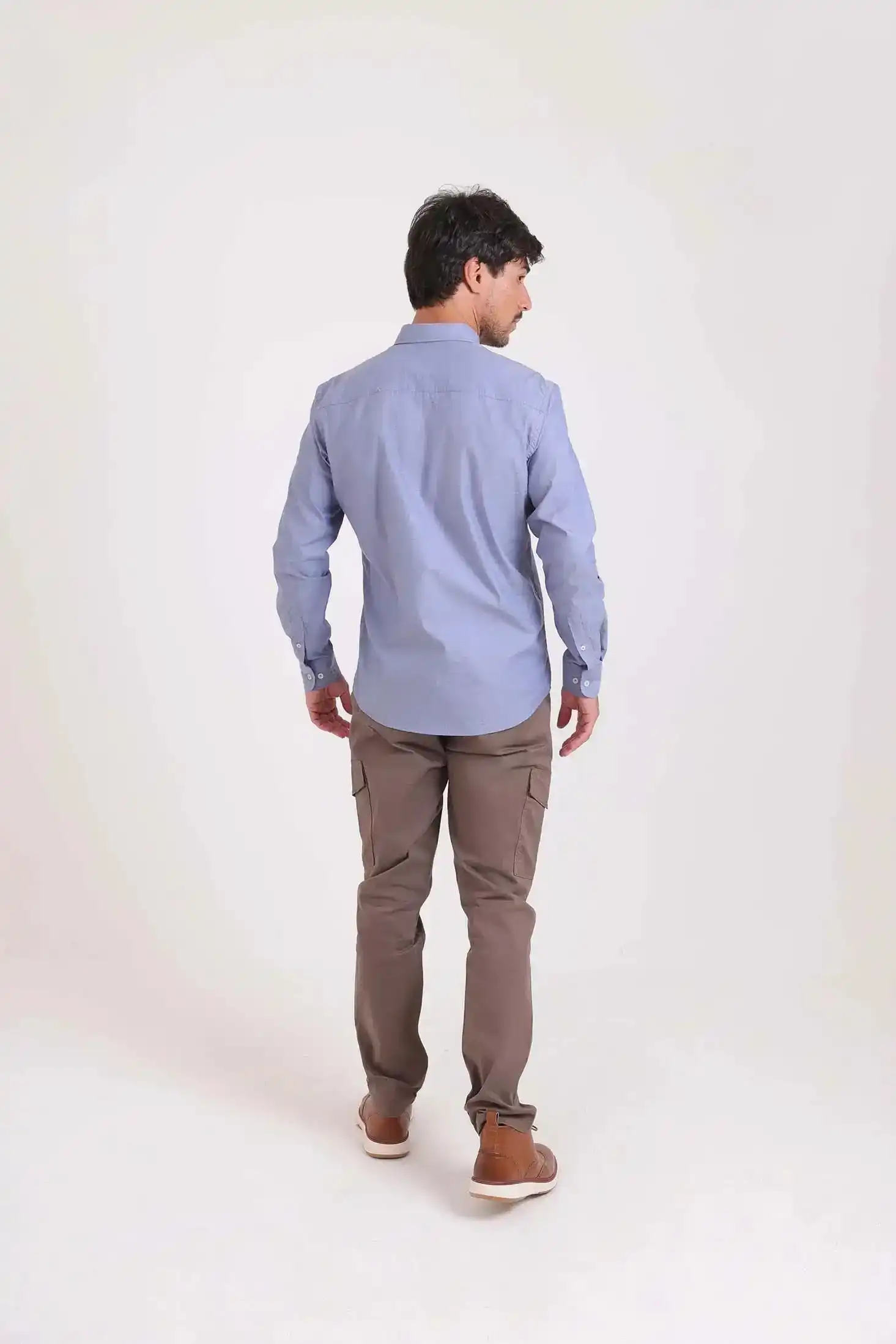 Solid Slim Cargo Pants with Pockets - Image 7