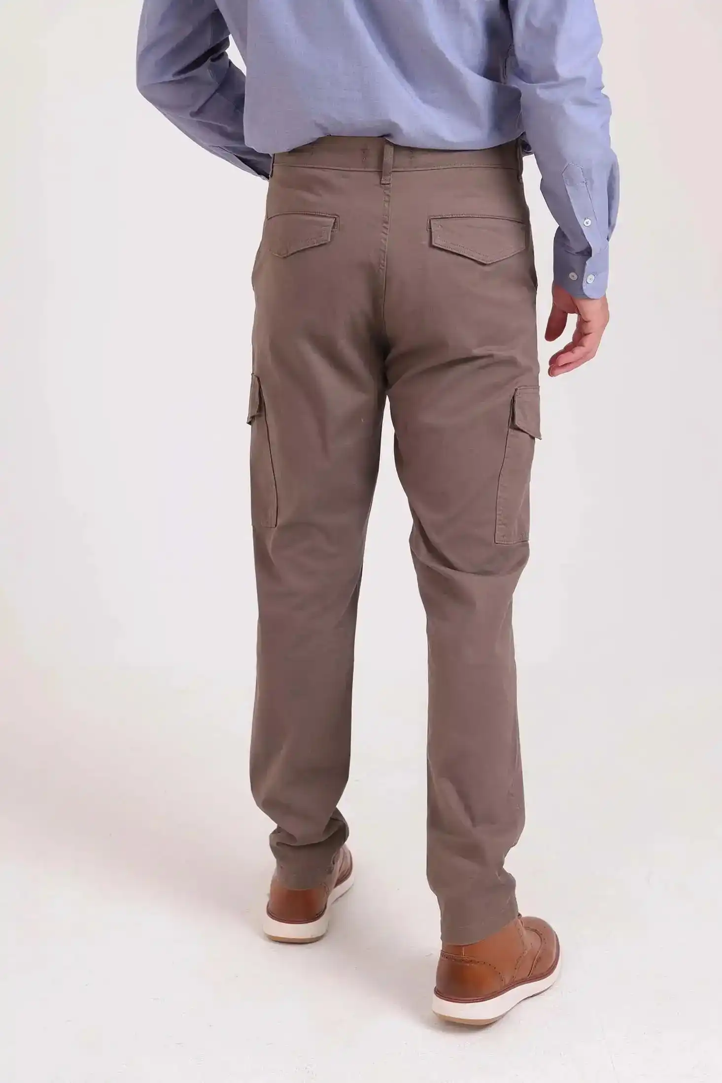 Solid Slim Cargo Pants with Pockets - Image 8