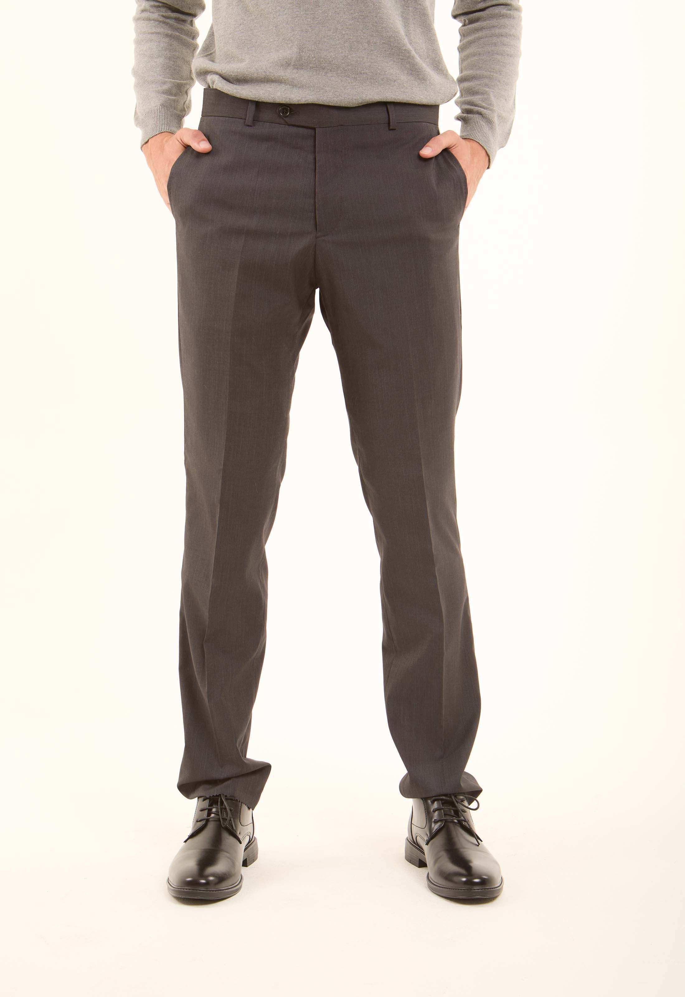 Tailored Solid Pattern Suit Pants - Image 2