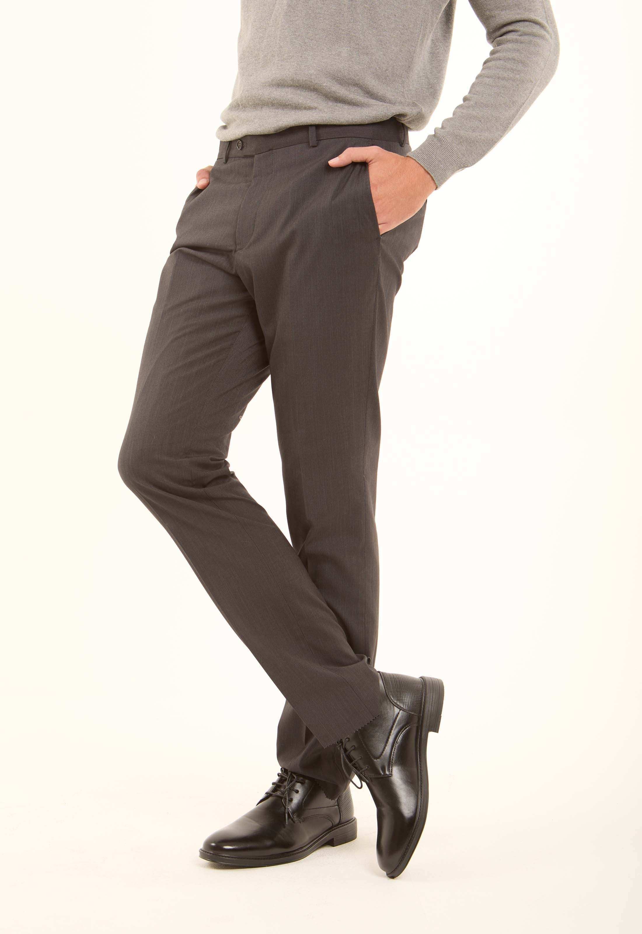 Tailored Solid Pattern Suit Pants - Image 3