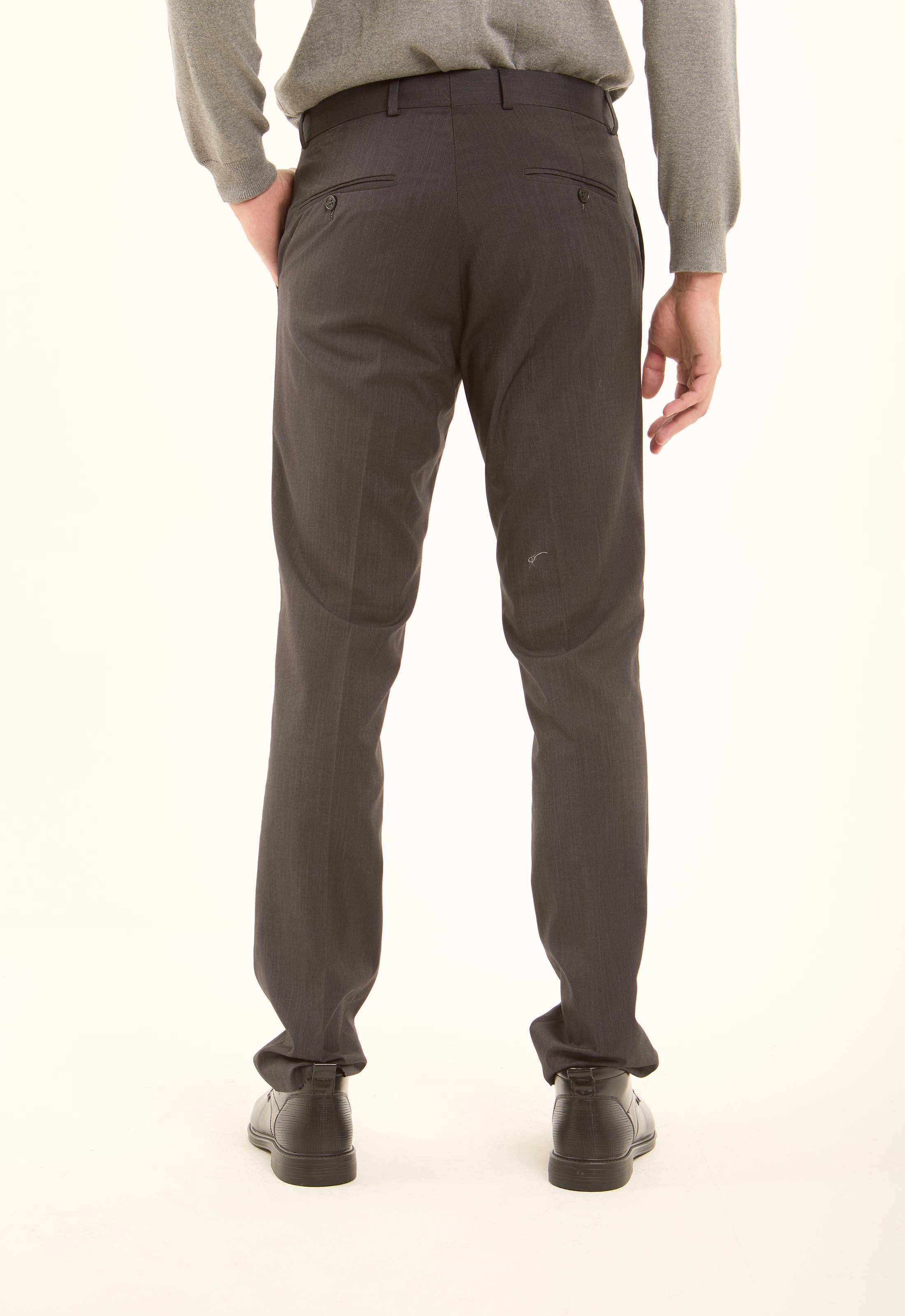 Tailored Solid Pattern Suit Pants - Image 4