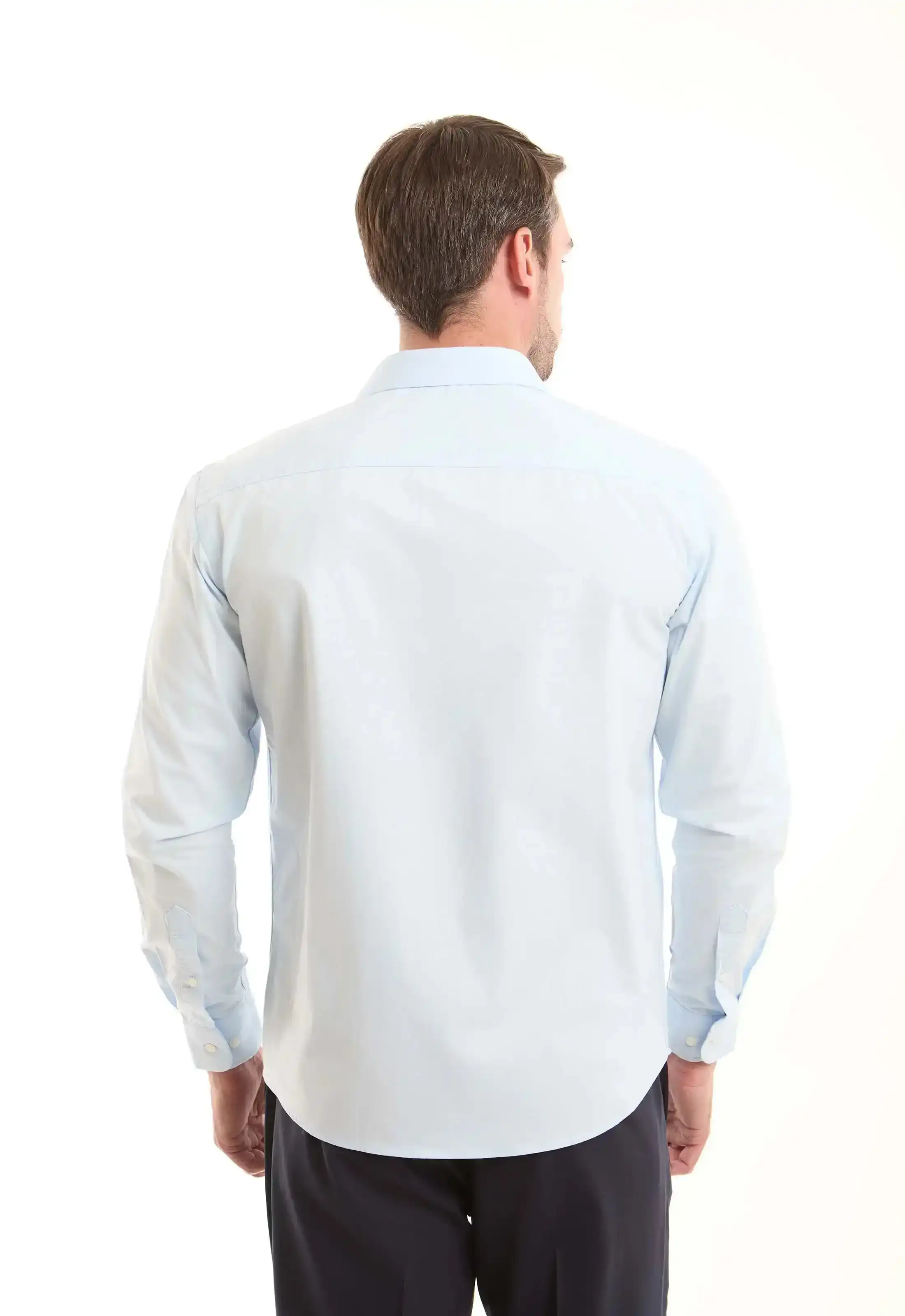 Light Blue Cotton Button-Down Shirt - Image 3
