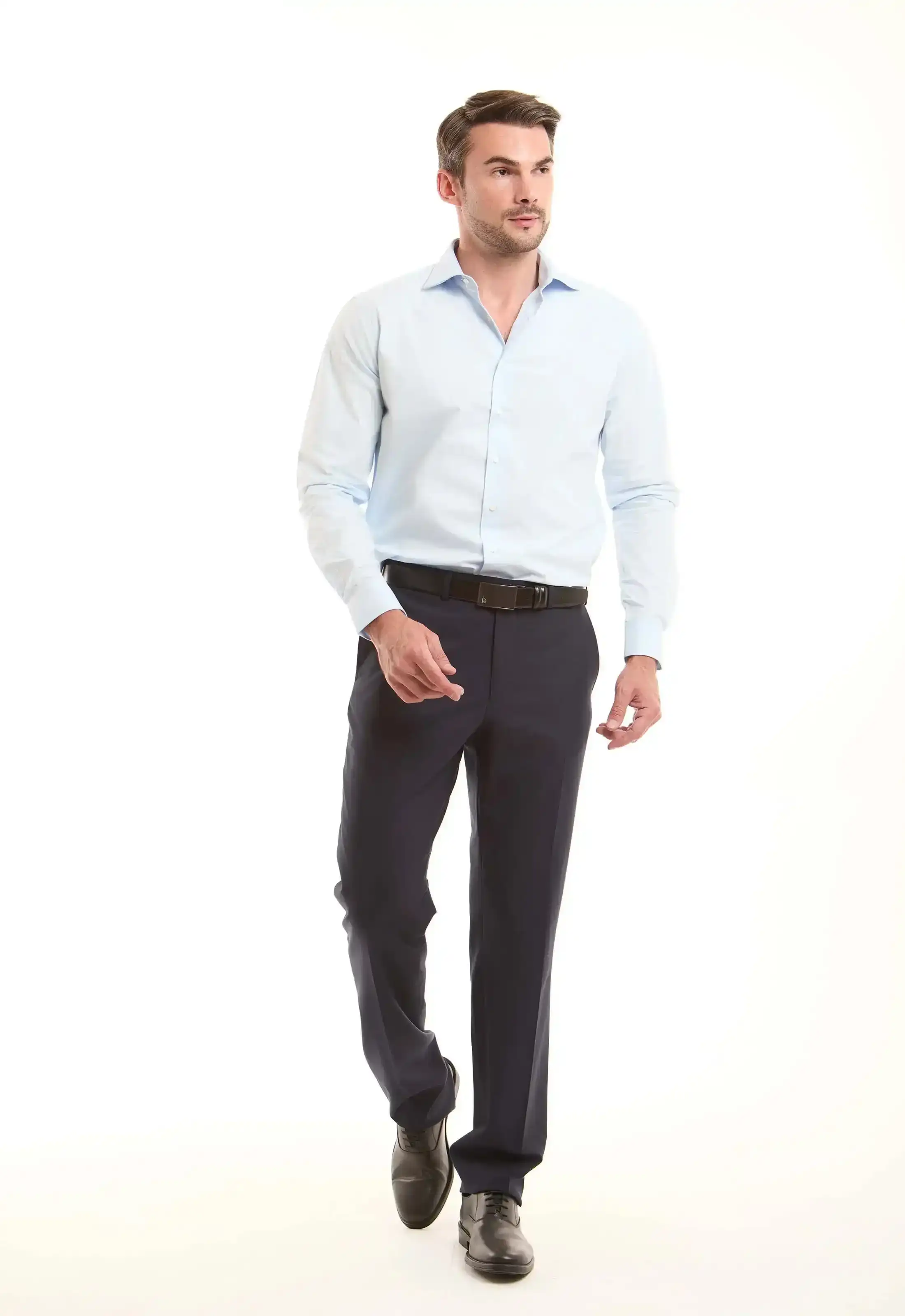 Light Blue Cotton Button-Down Shirt - Image 4