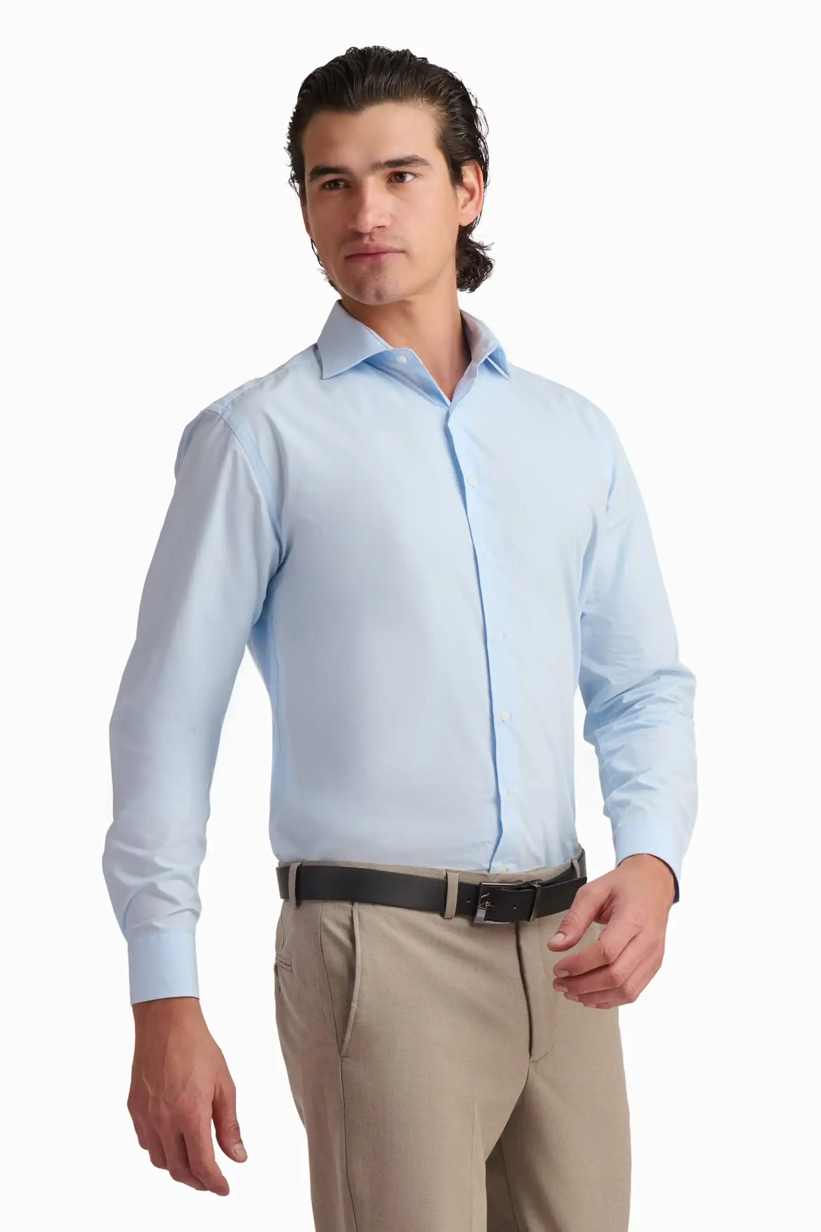 Light Blue Cotton Buttoned Shirt - Image 3