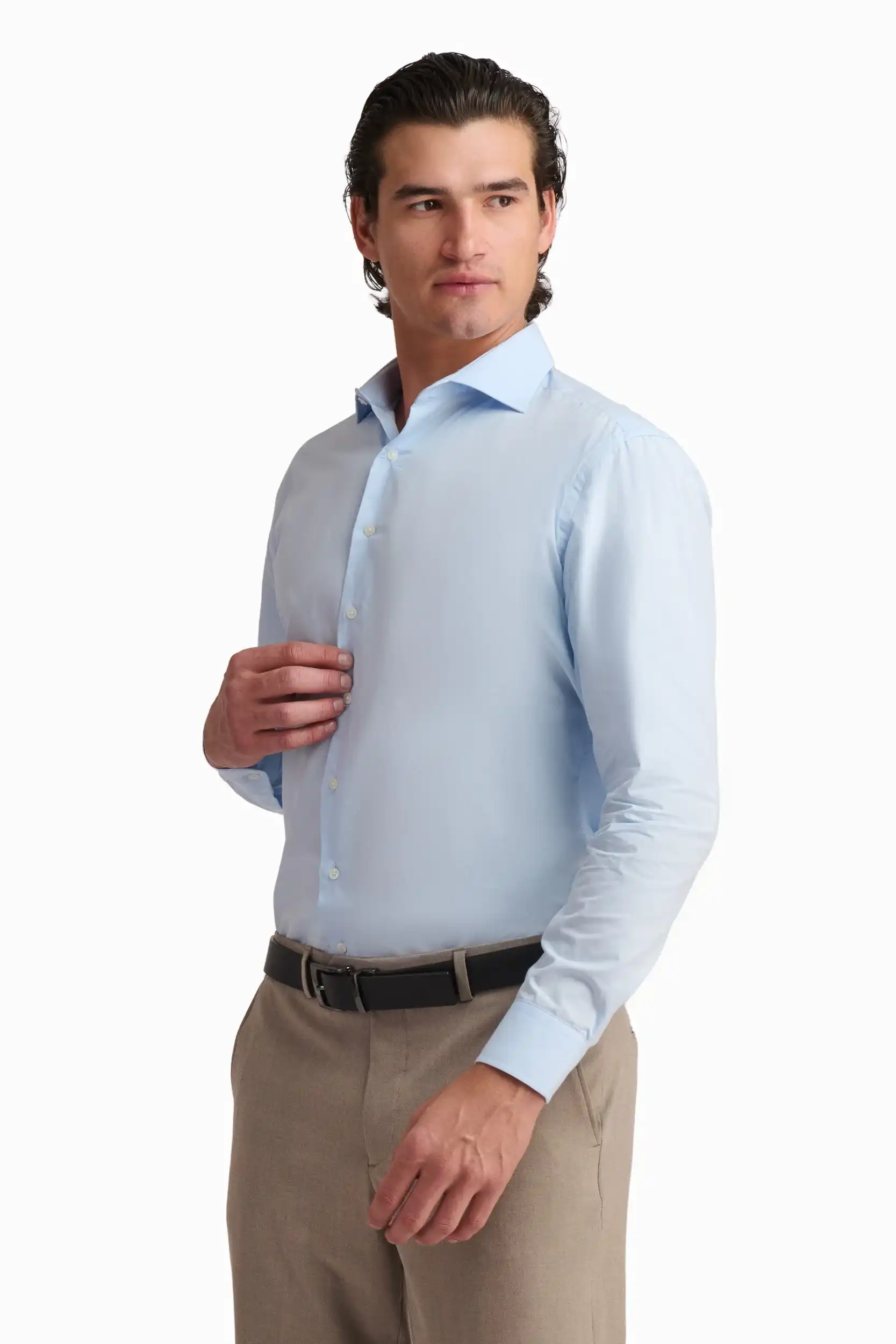 Light Blue Cotton Buttoned Shirt - Image 4