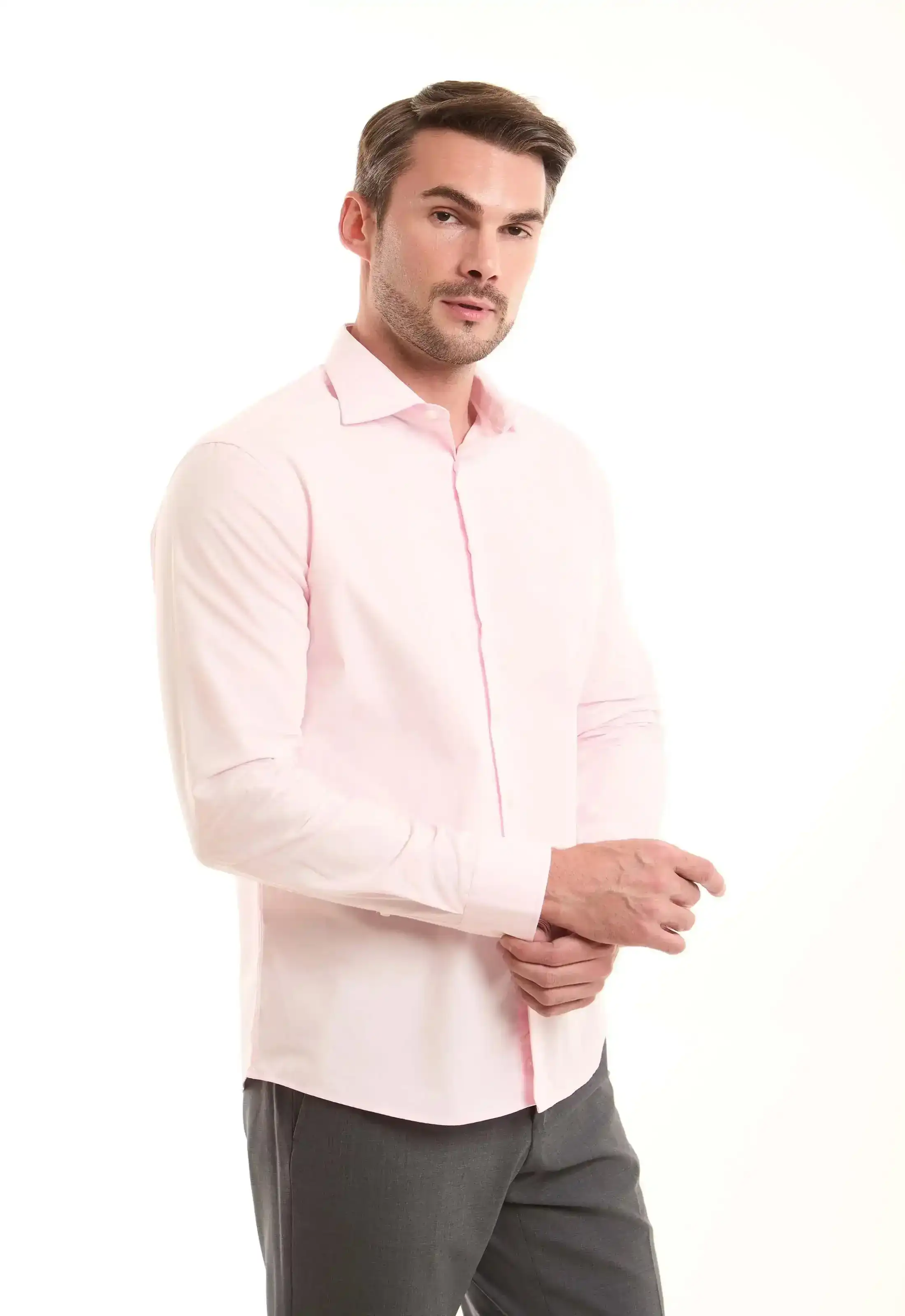 Light Pink Cotton Buttoned Shirt - Image 2