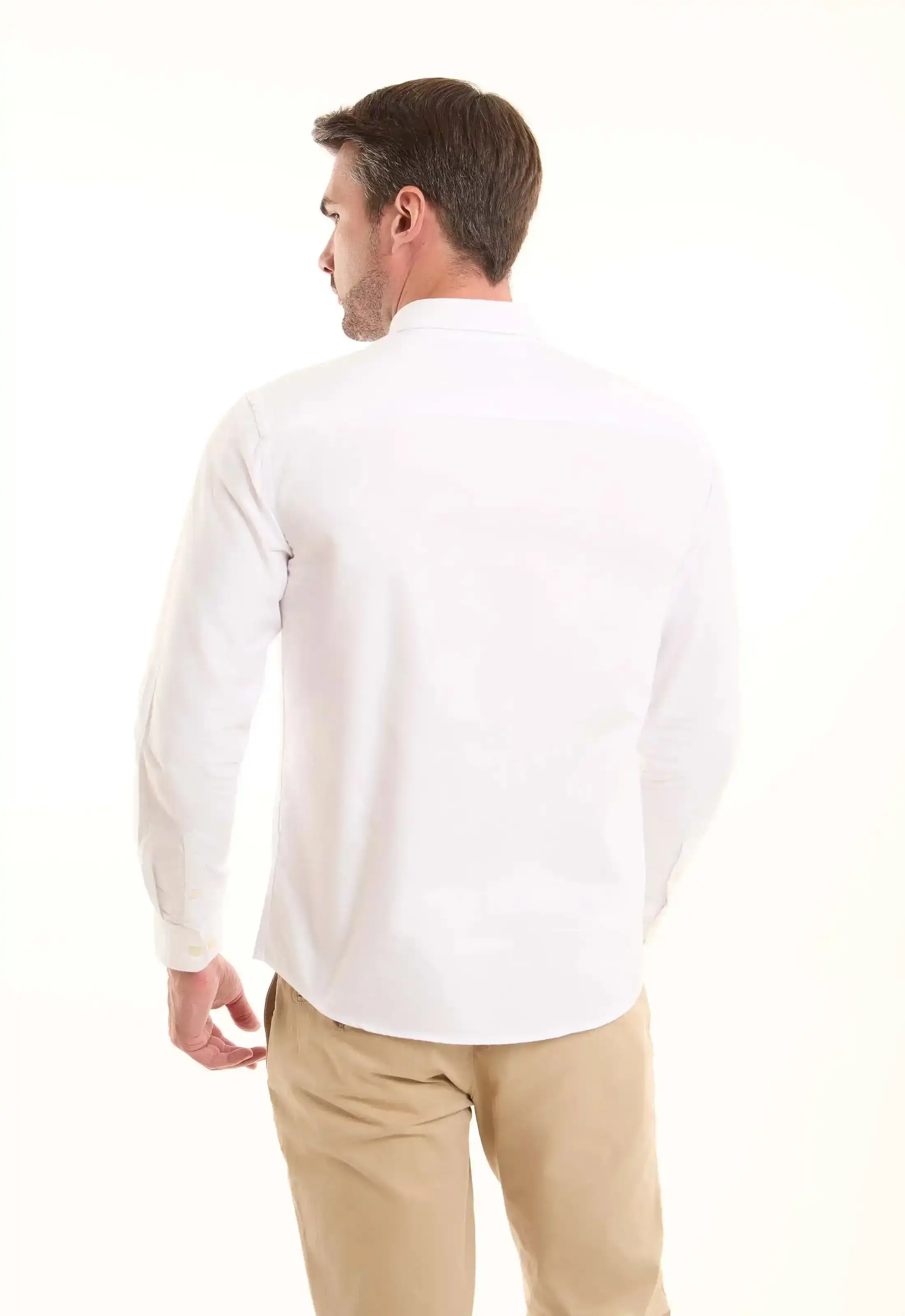 White Cotton Oxford Shirt - Image 3