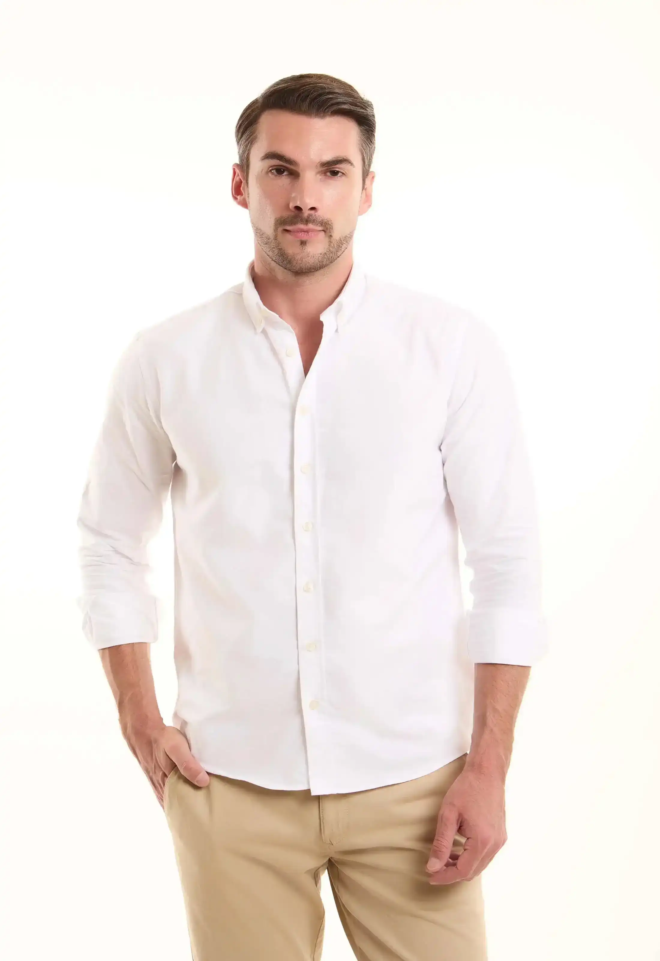 White Cotton Oxford Shirt - Image 4
