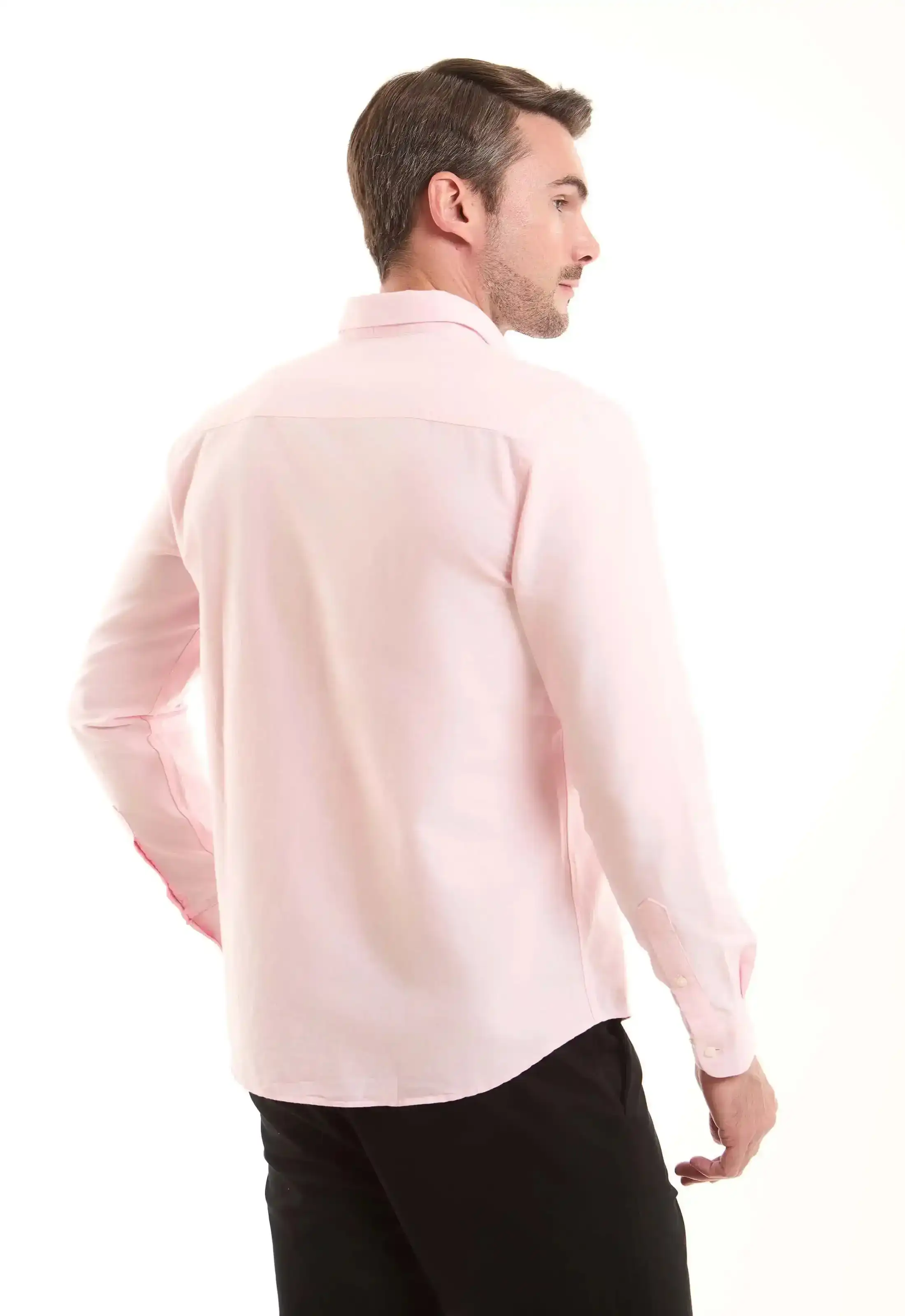 Light Pink Cotton Oxford Shirt - Image 3
