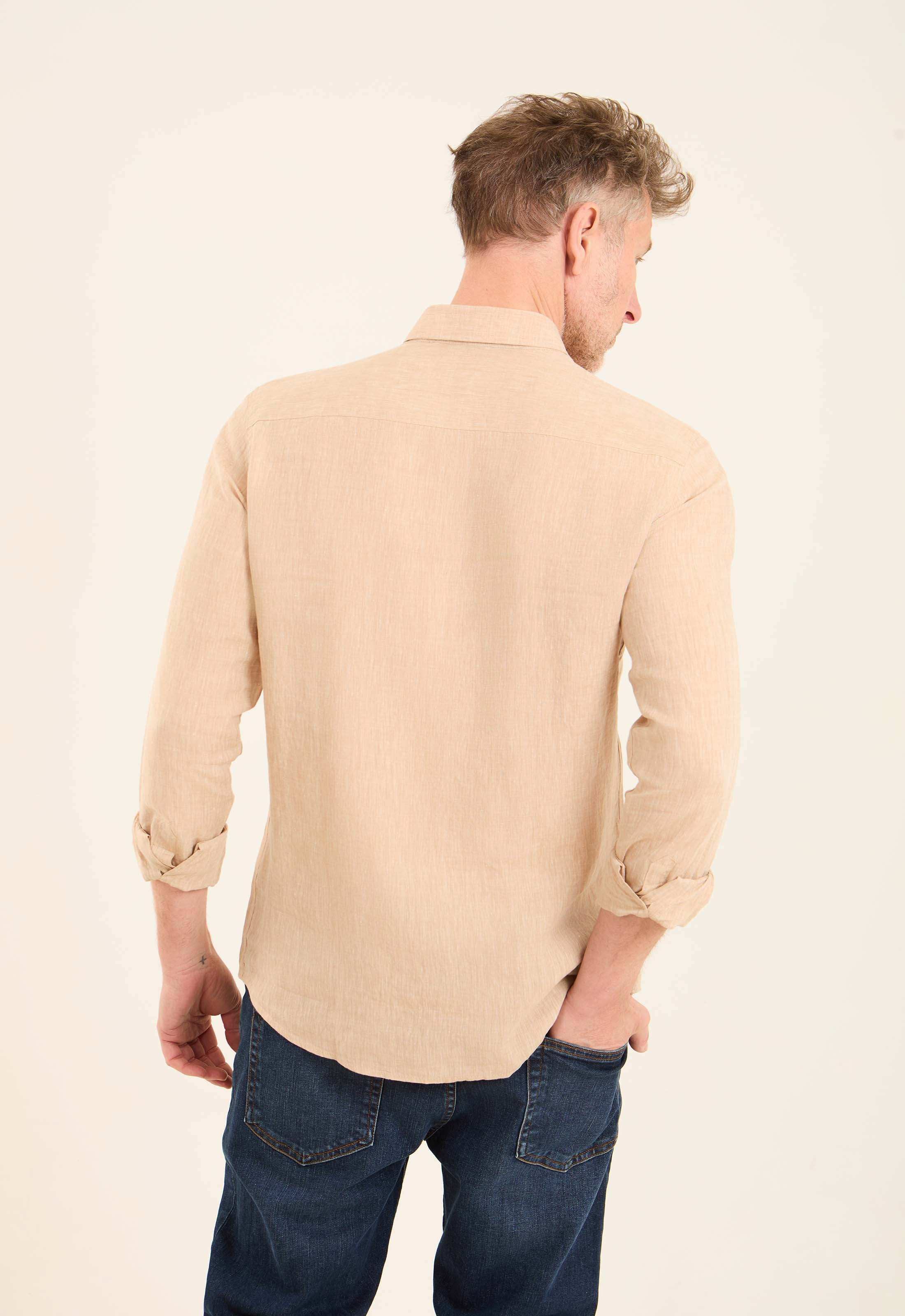 Textured Lightweight Summer Linen Shirt - Image 3