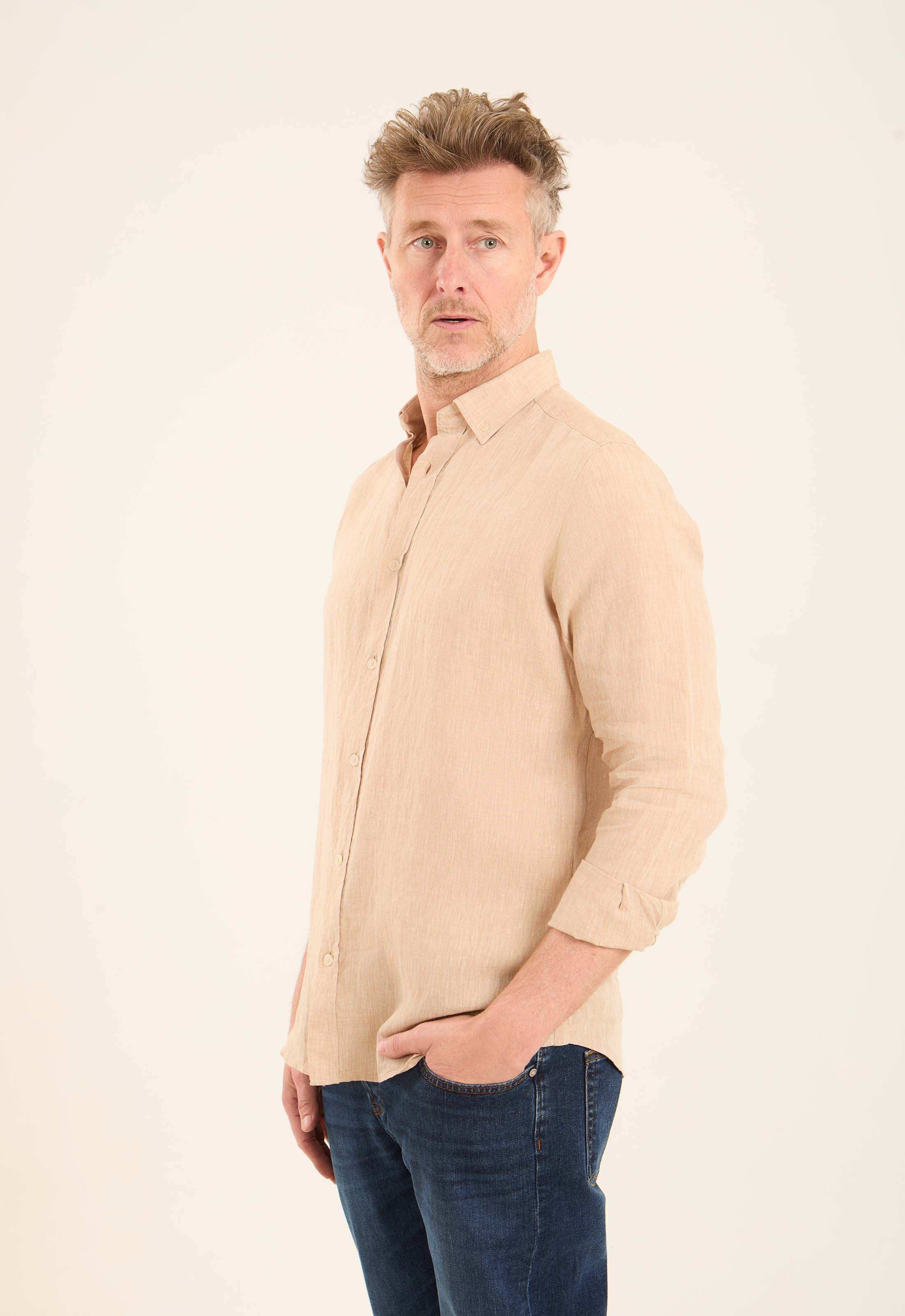 Textured Lightweight Summer Linen Shirt - Image 6
