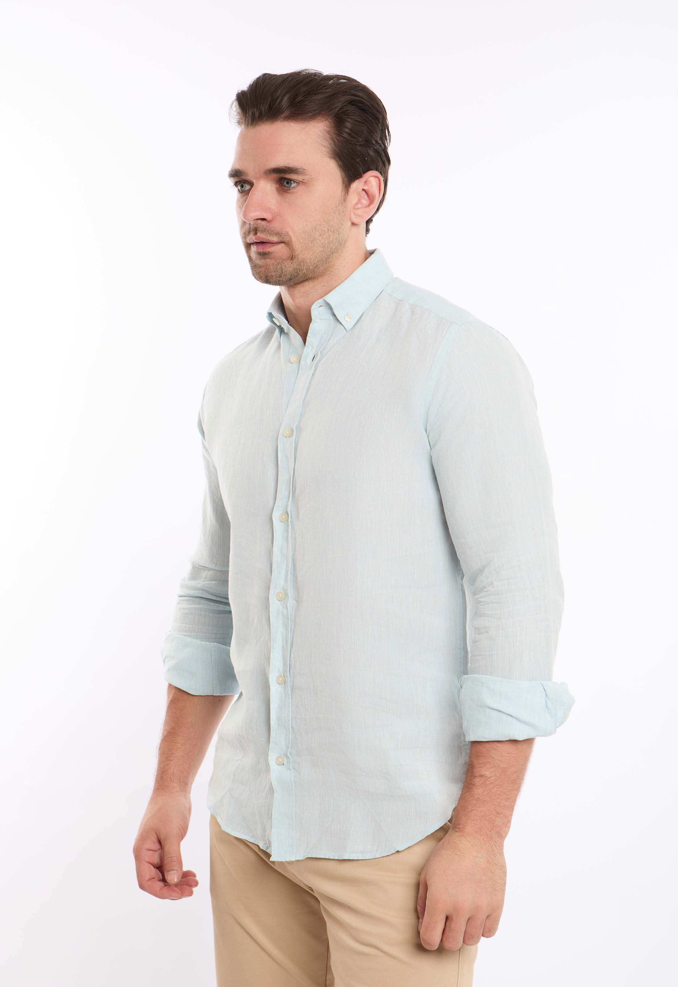 Textured Lightweight Summer Linen Shirt - Image 2
