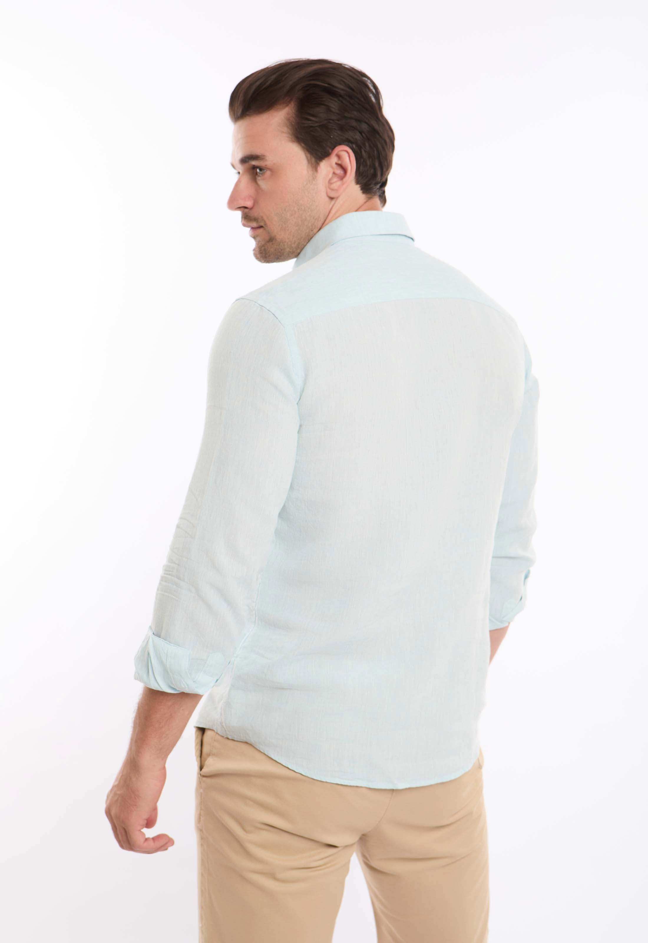 Textured Lightweight Summer Linen Shirt - Image 3