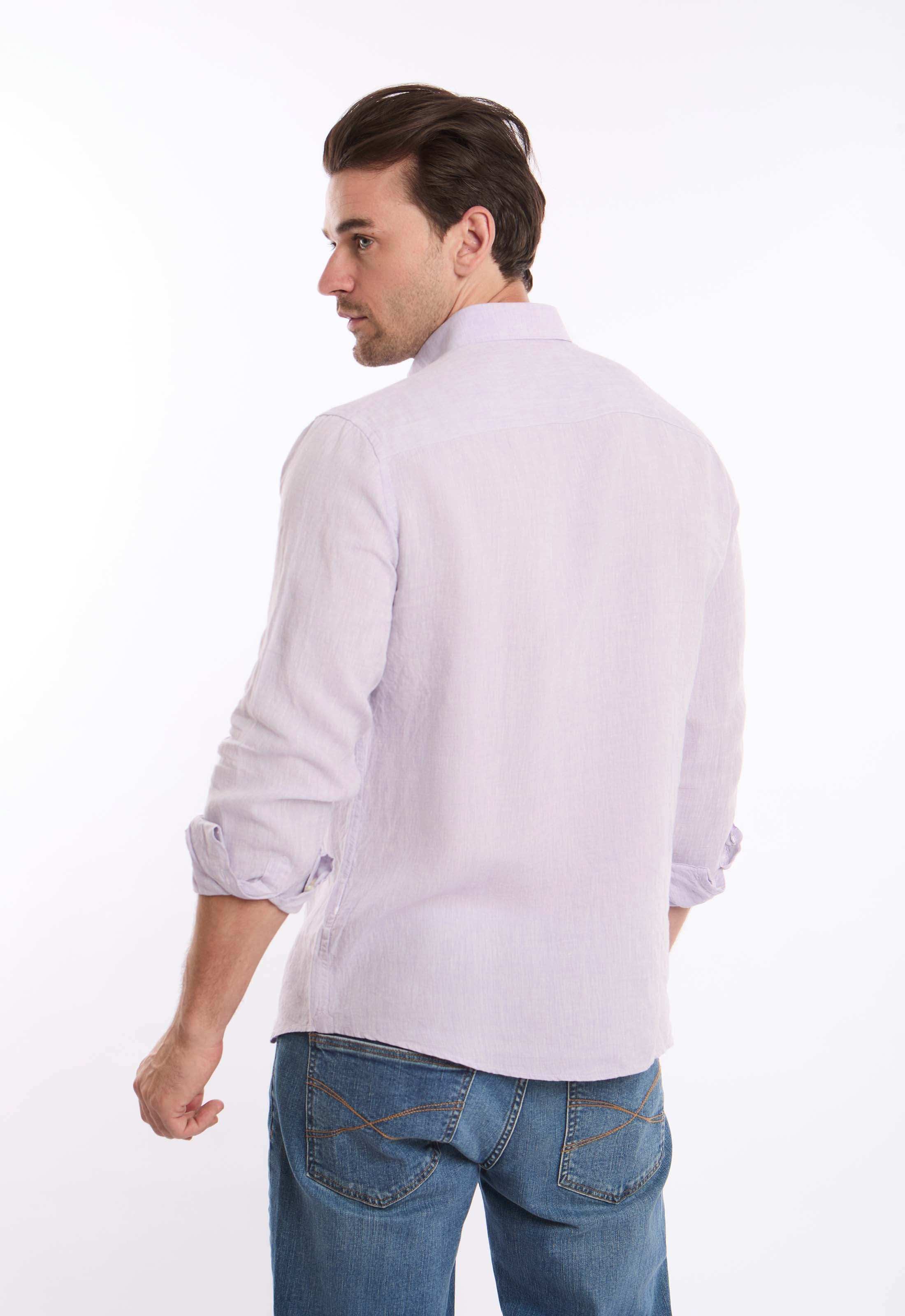Textured Lightweight Summer Linen Shirt - Image 3