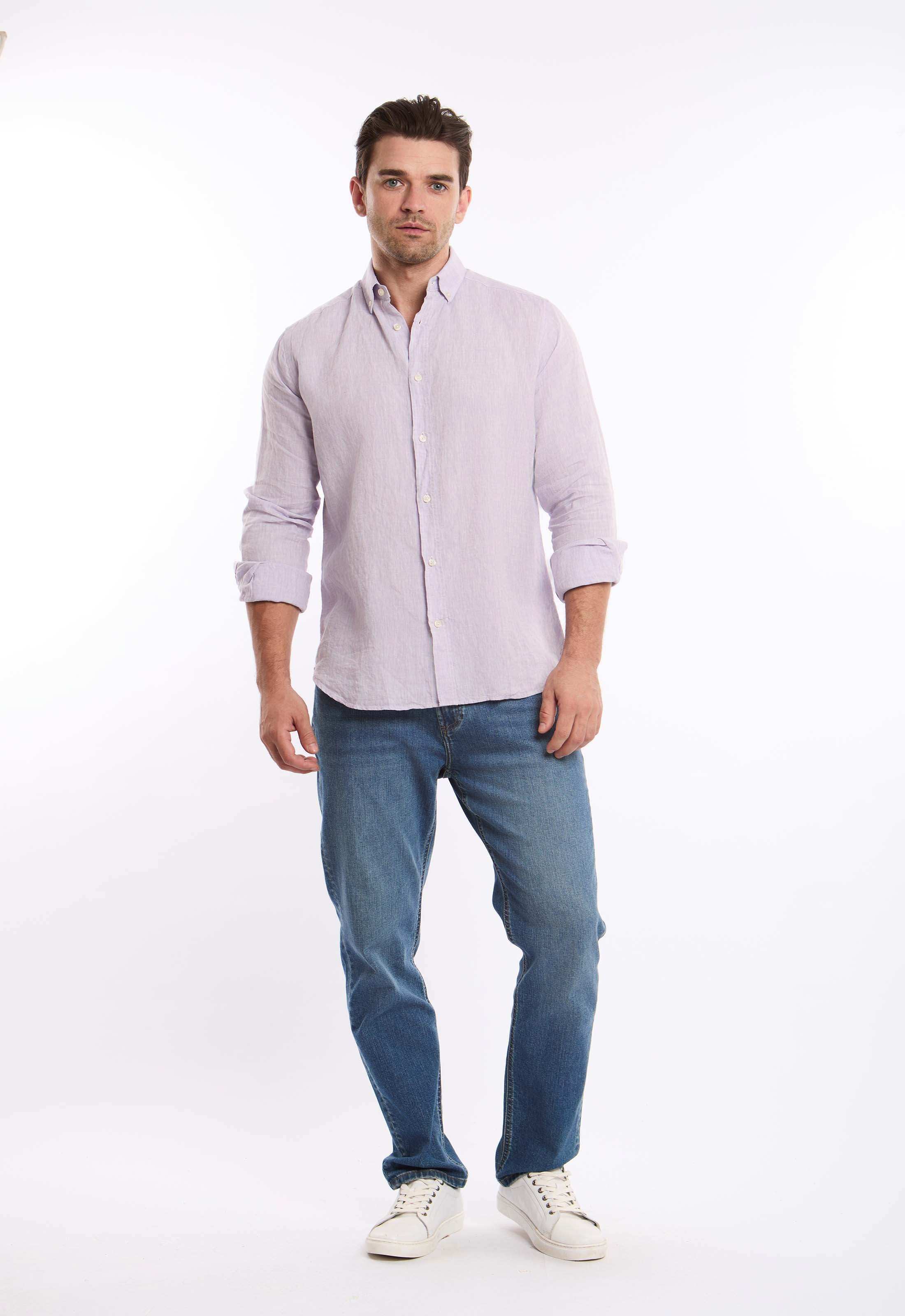Textured Lightweight Summer Linen Shirt - Image 4