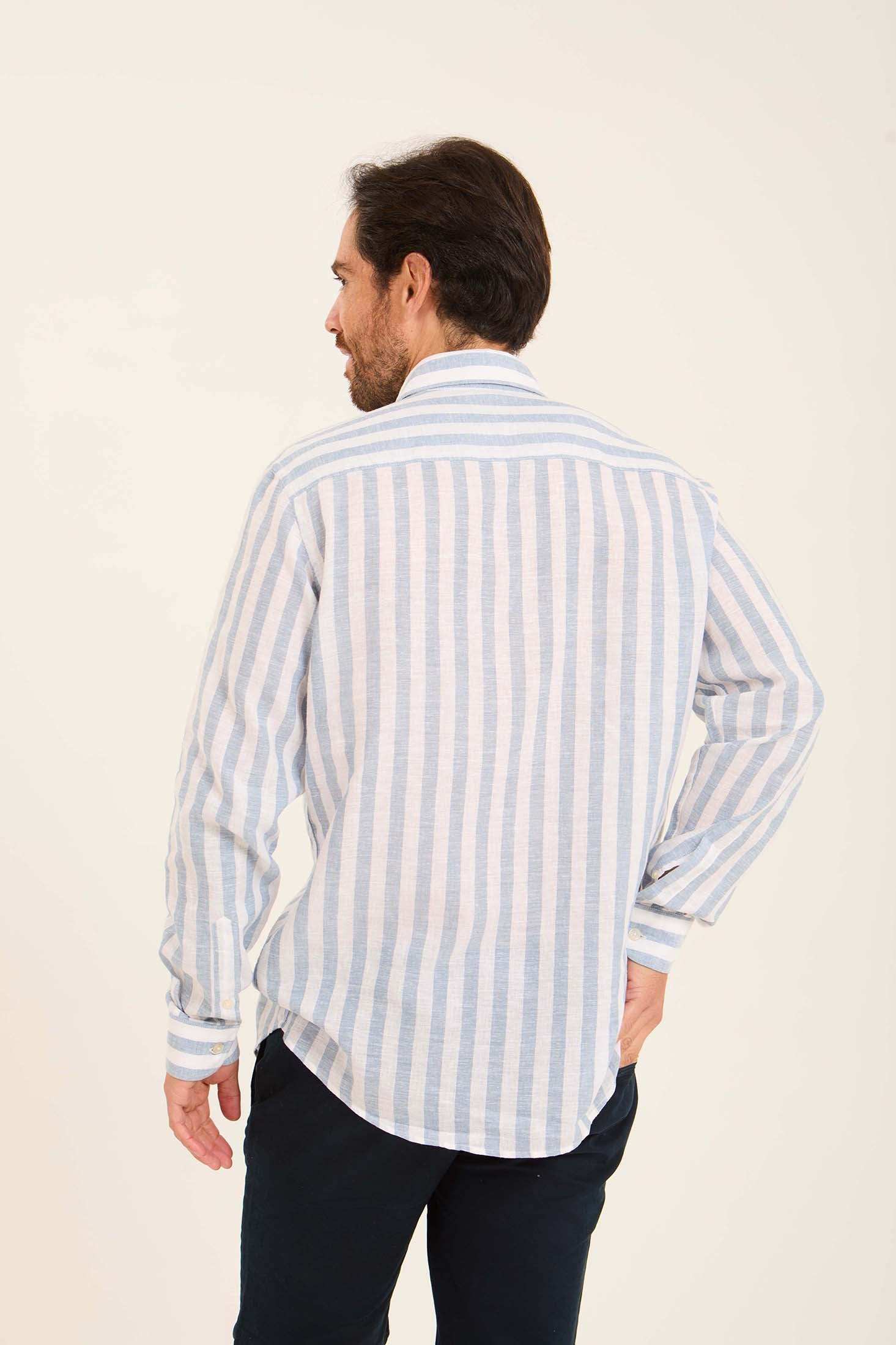 Dual-Tone Striped Long Sleeves Shirt - Image 4