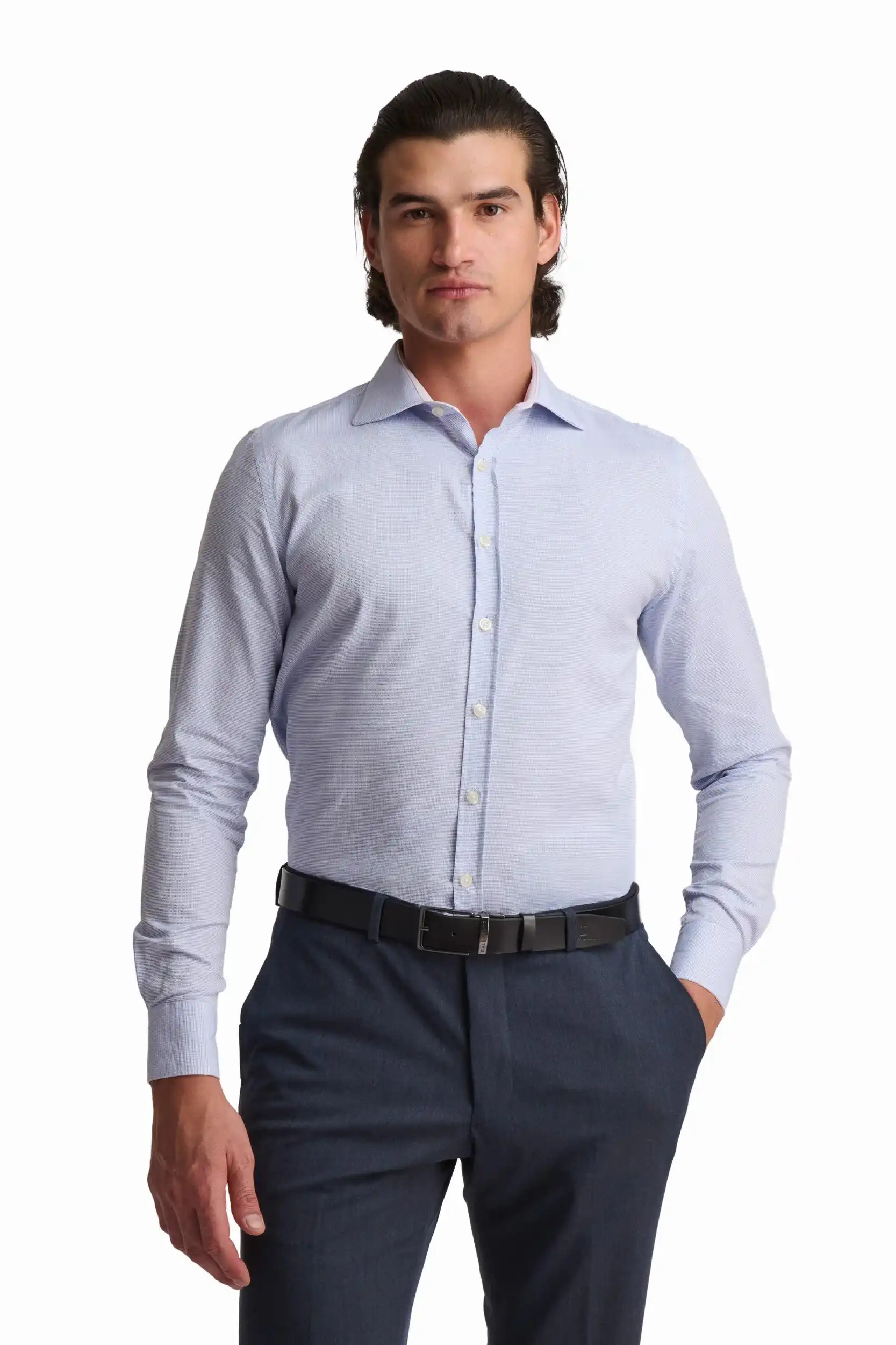 Casual Self Pattern Long Sleeves Shirt - Image 2